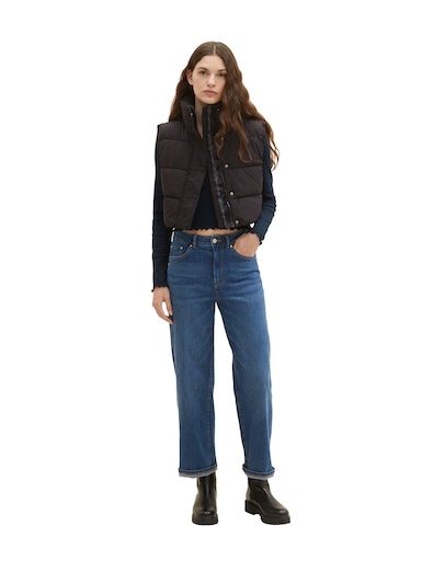 TOM TAILOR Denim Steppweste, mit Stehkragen