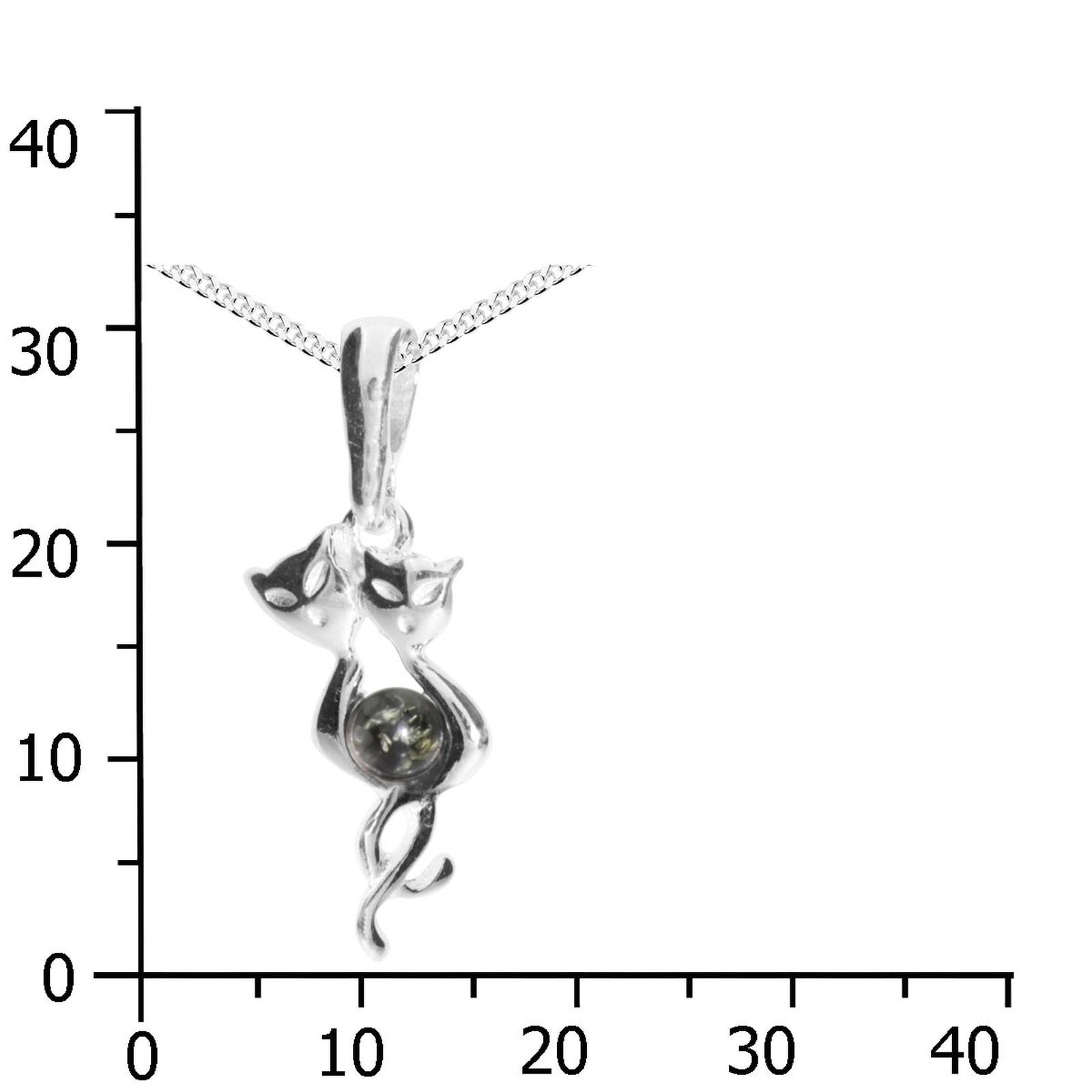 OSTSEE-SCHMUCK Kette mit Anhänger »- Katze - Silber 925/000 - Bernstein«
