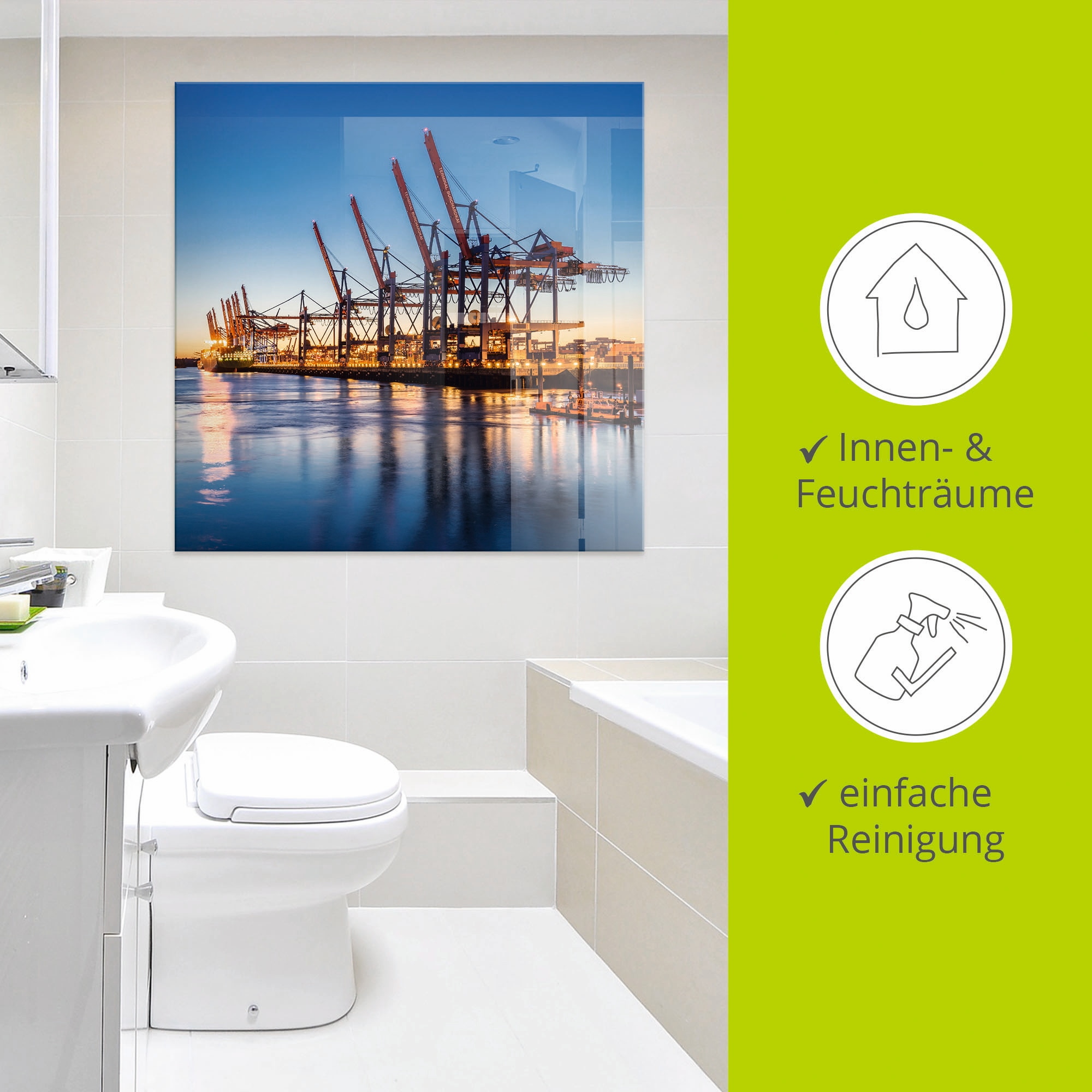 Artland Glasbild »Hamburg Container Terminals«, Deutschland, (1 St.), in verschiedenen Größen