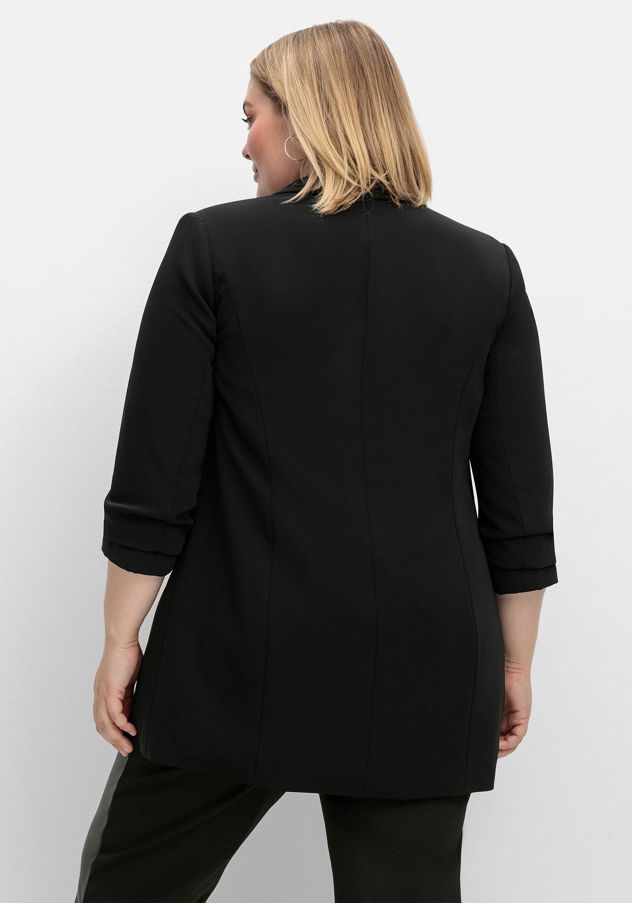 Sheego Longblazer »Verschlussloser Longblazer mit 3/4-Arm und fixierten Falten«