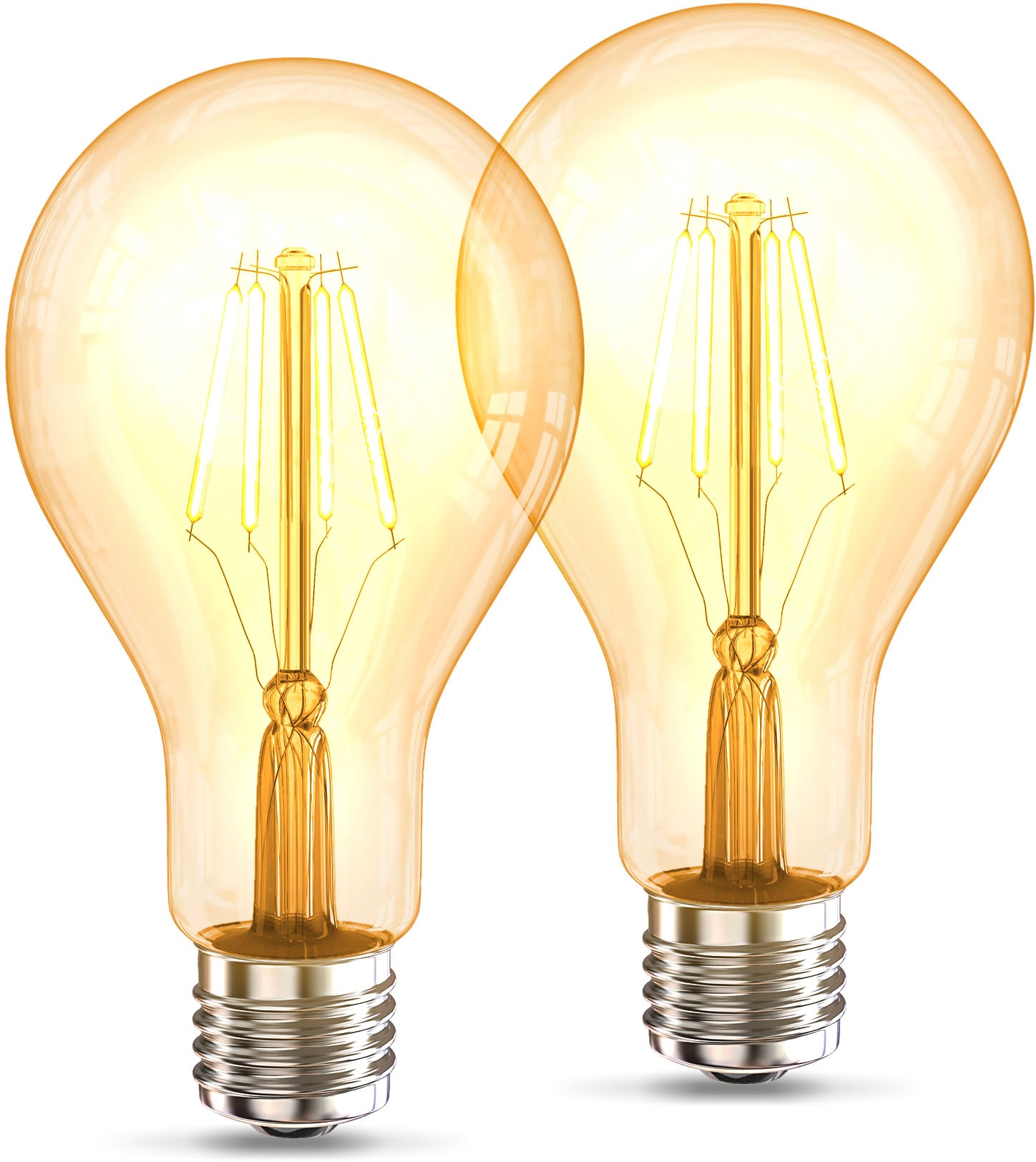 B.K.Licht LED-Leuchtmittel »BK_LM1404 Edison 2.200 Set E27, St., Warmweiß, LED im K 2 Vintage Glühbirne Online Leuchtmittel OTTO Filament 2er A75«, Shop E27