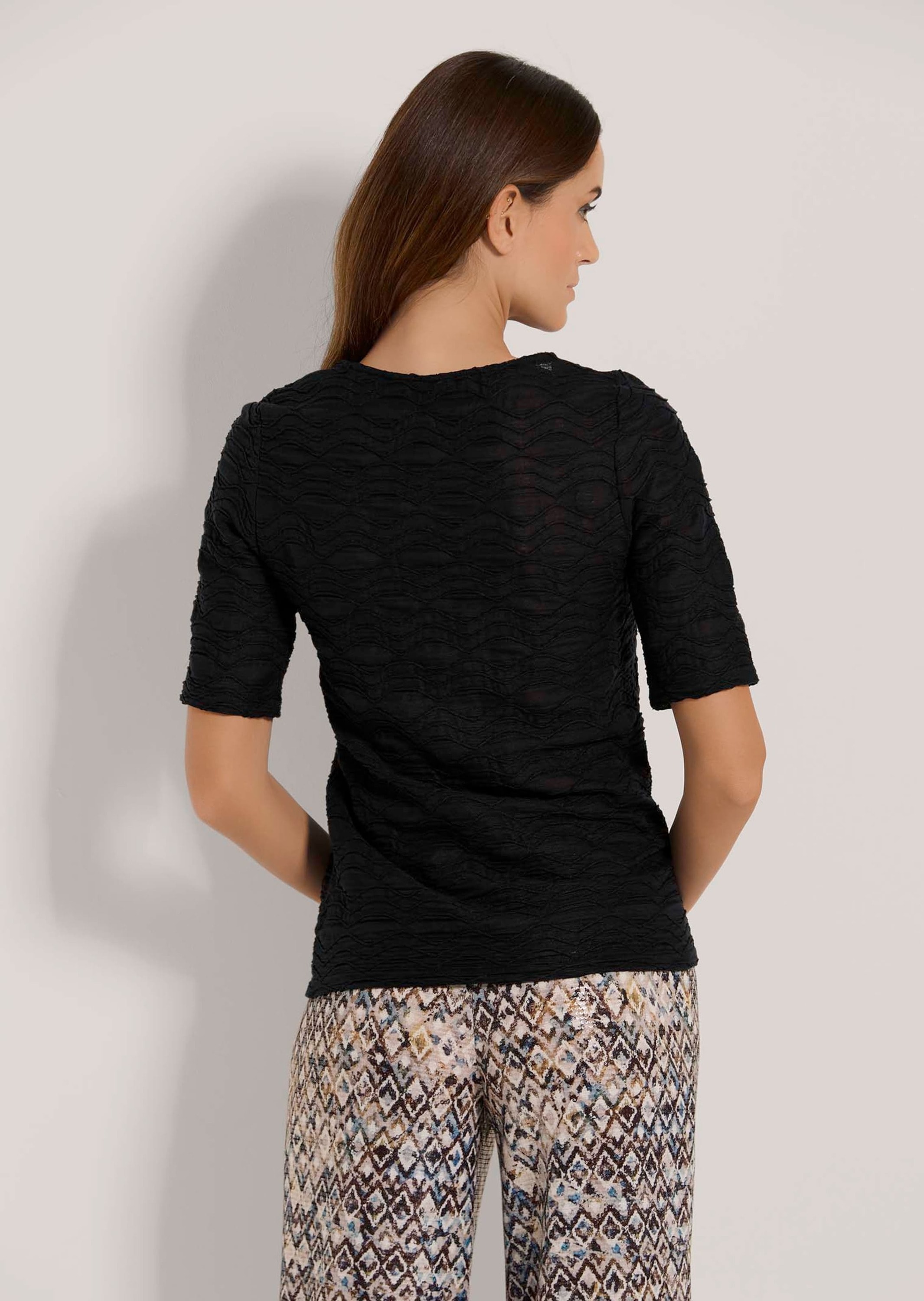 MADELEINE Kurzarmshirt »Shirt Rundhals-Shirt mit Struktur«