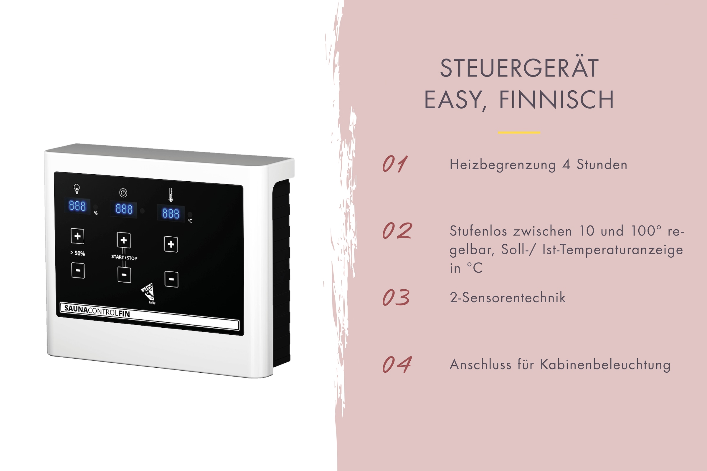 Karibu Sauna »Soraja« Set,  Ofen 9 KW externe Strg easy