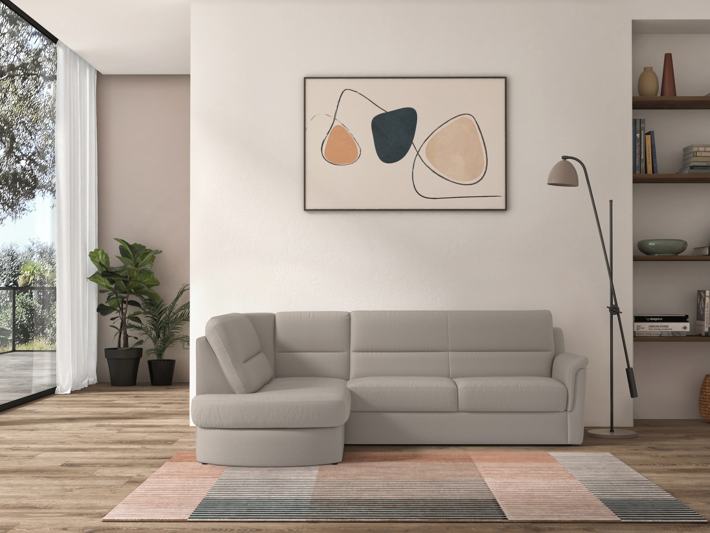 sit&more Ecksofa »Panini L-Form«, wahlweise mit Vorziehsitz und Bettkasten