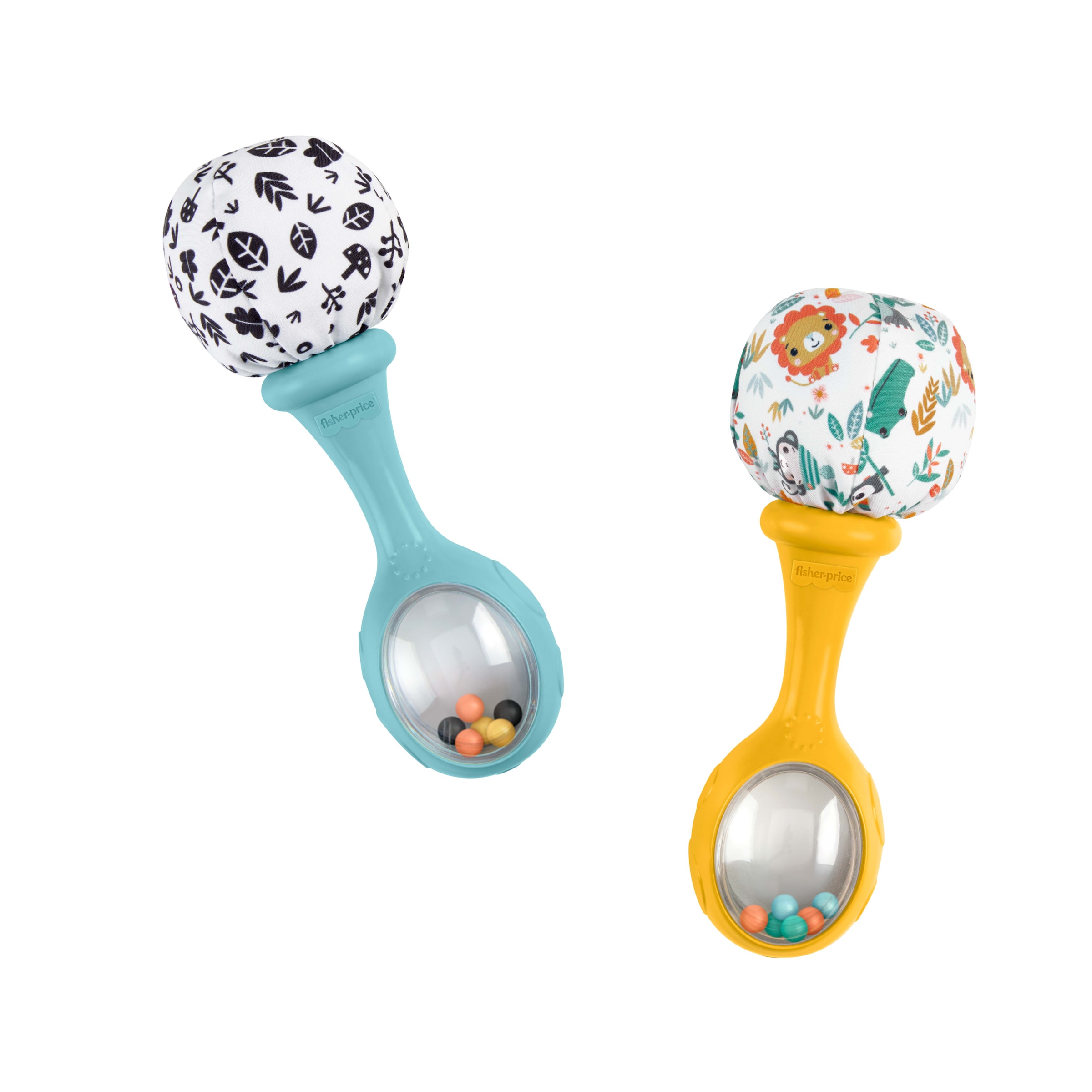 Fisher-Price® Rassel »Rumba-Rasseln mit Stoff, blau/gelb«