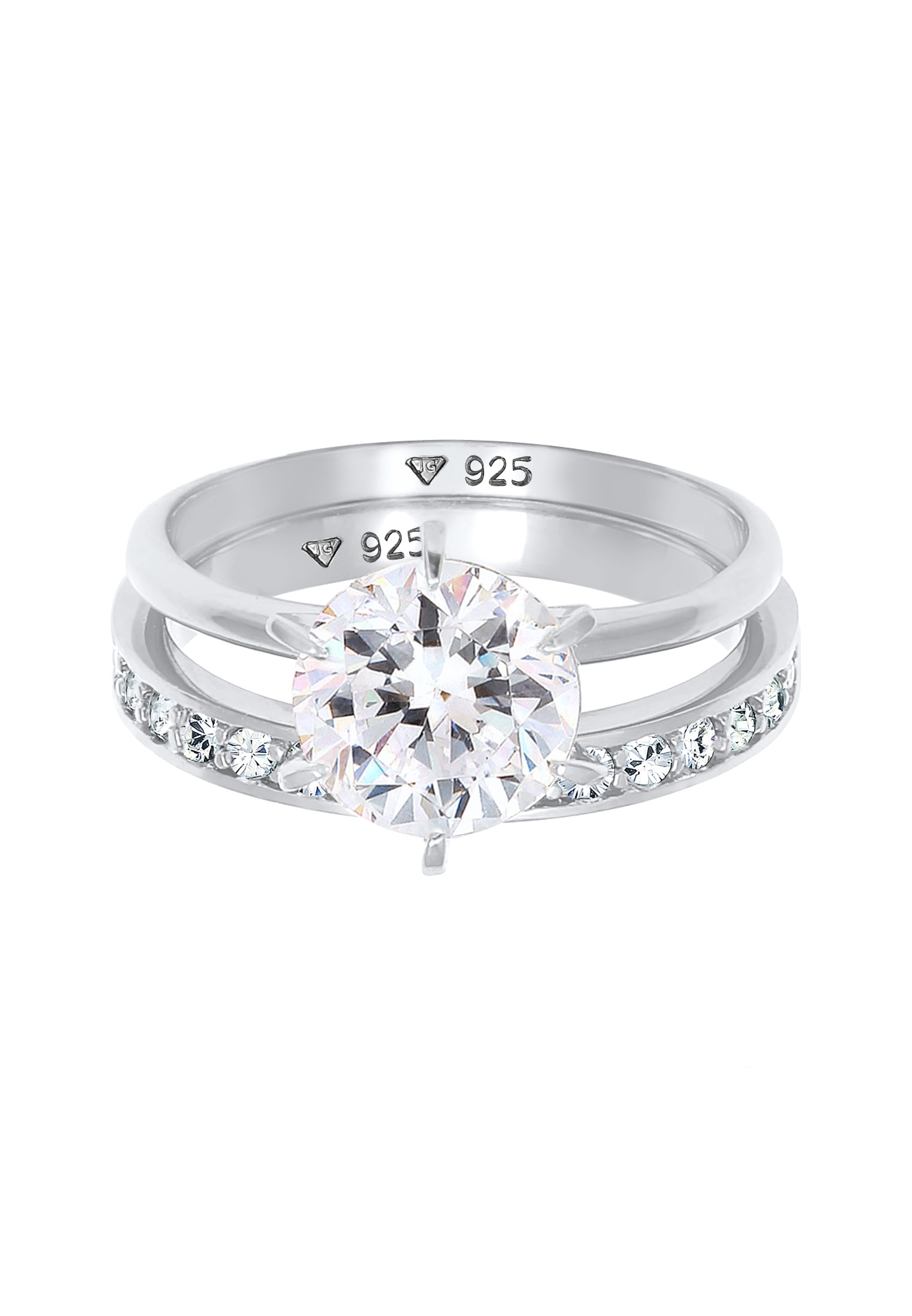 Elli Ring-Set »Ring Kristalle Eternity (2 tlg) 925 Silber«