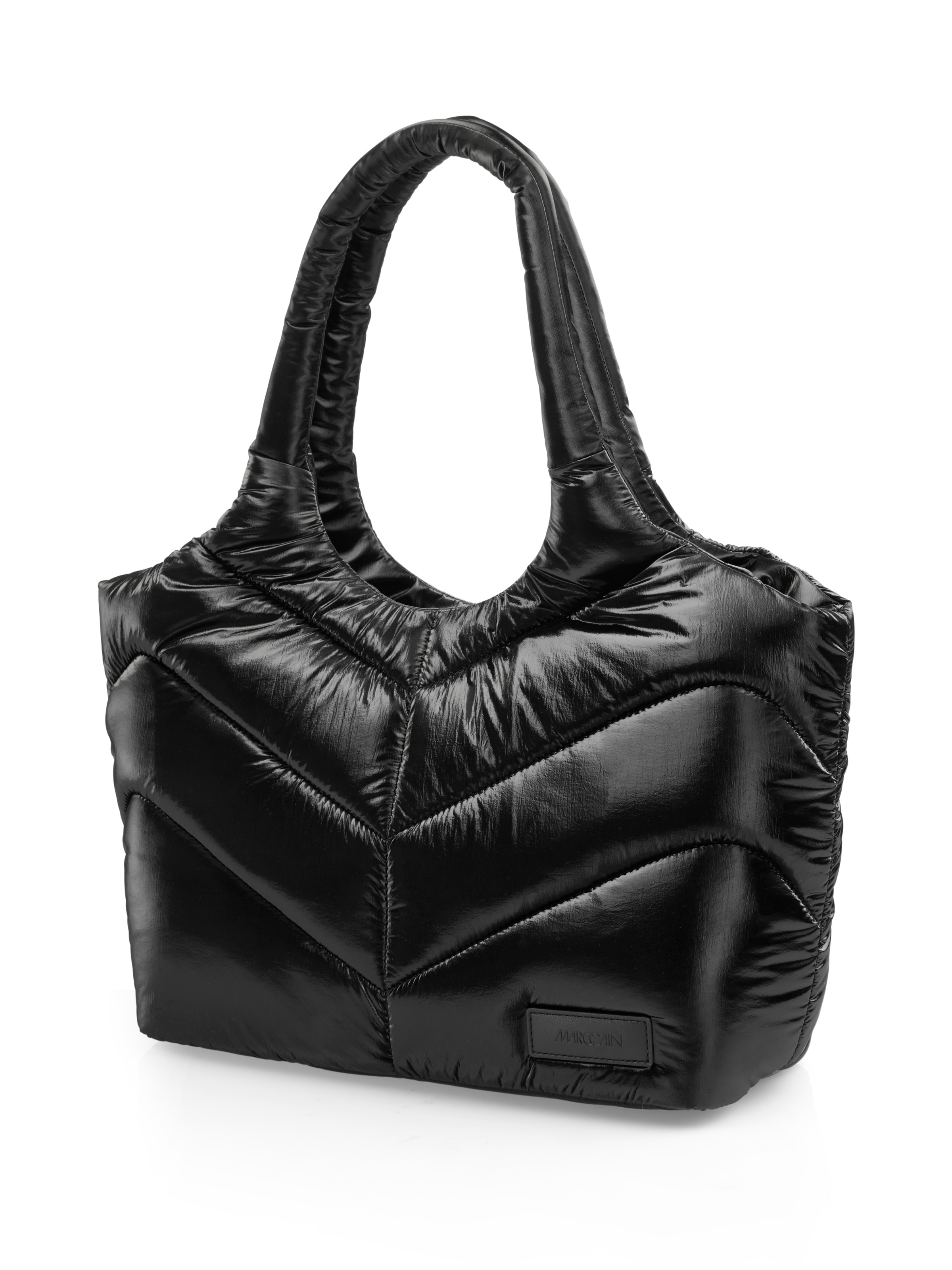 Marc Cain Shopper Damen Schultertasche mit Logo-Aufnäher und Ziersteppung