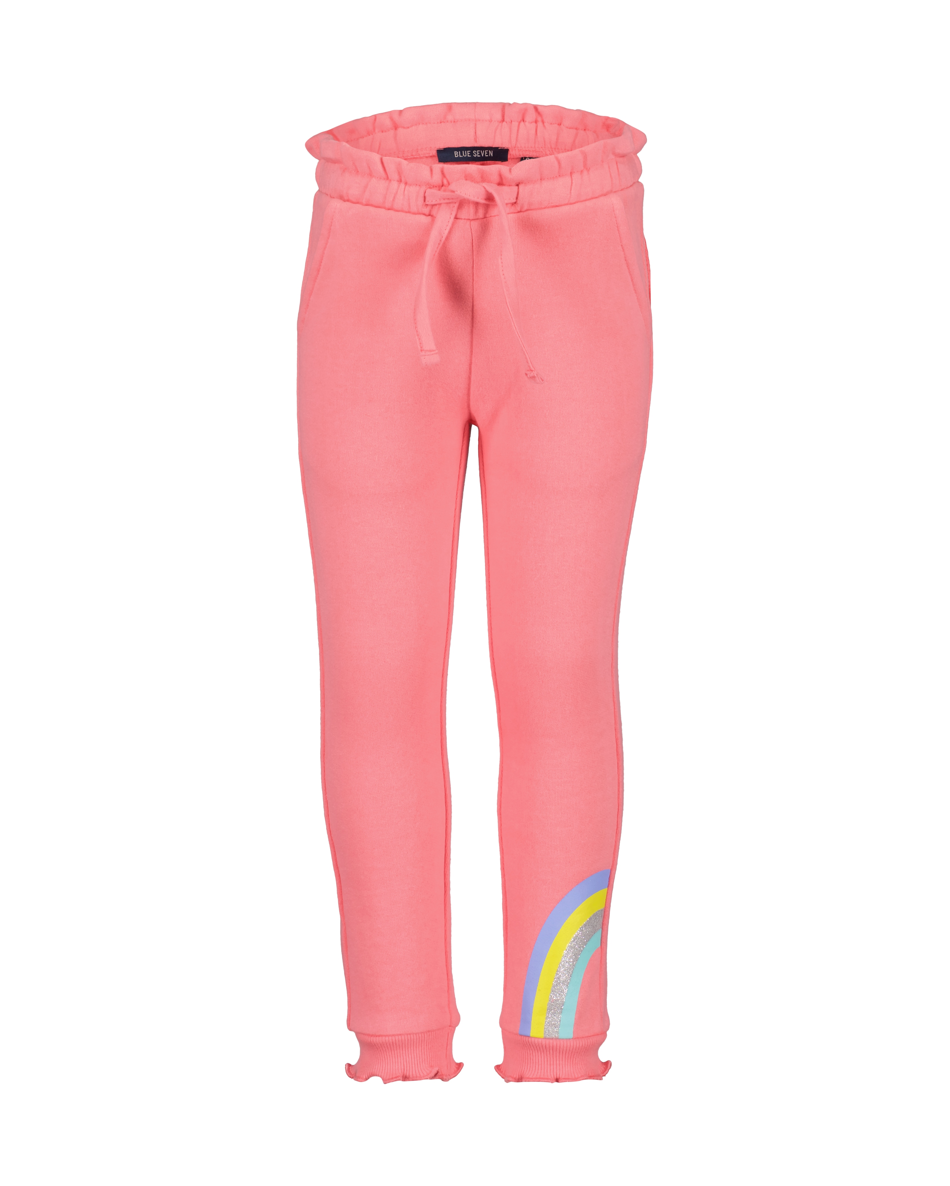 Blue Seven Mädchen Sweathose mit gewelltem Saum am Beinbündchen in rosa, Größe 98