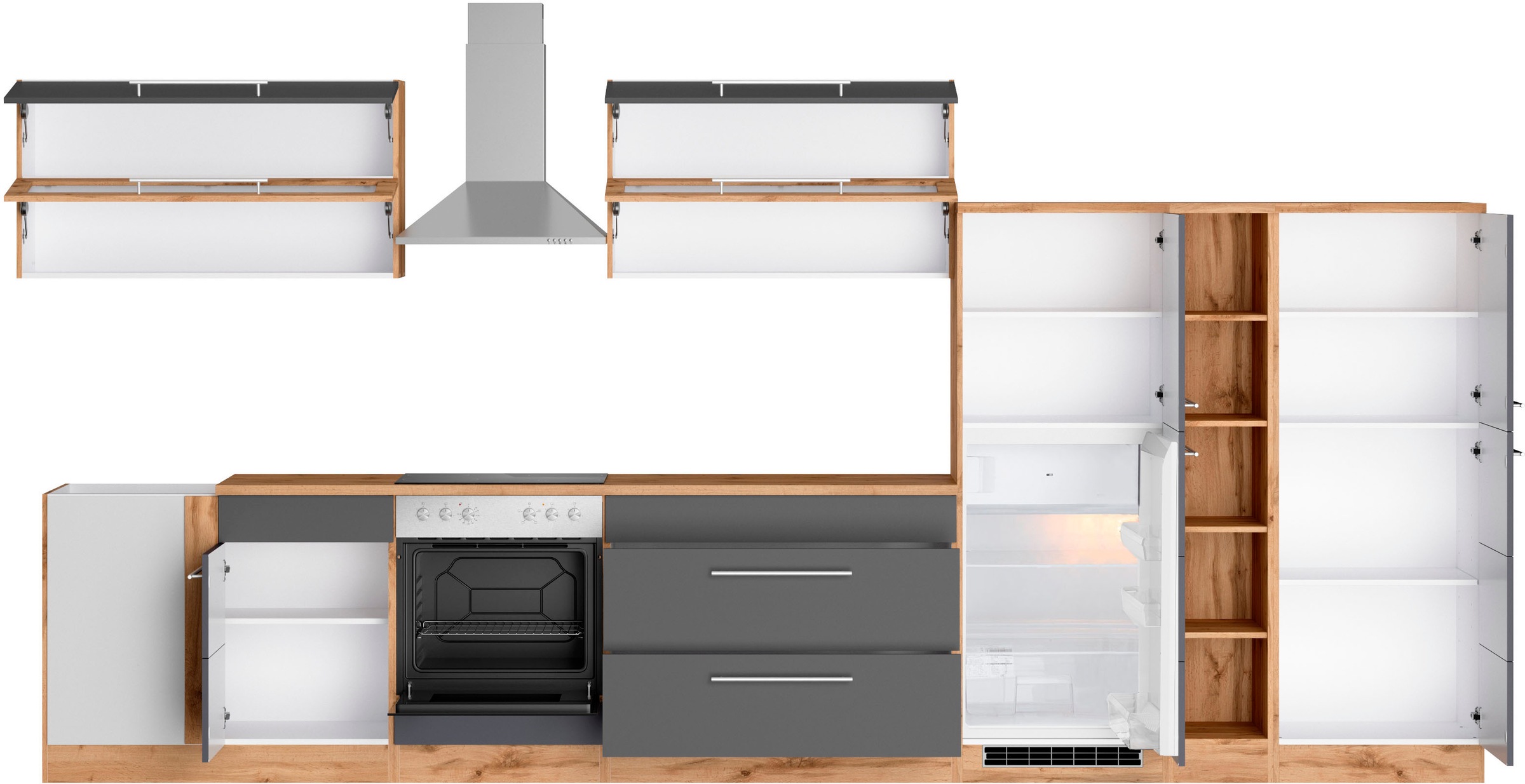 KOCHSTATION Winkelküche »KS-Wien«, Stellbreite 220 x 420 cm, wahlweise mit E-Geräten