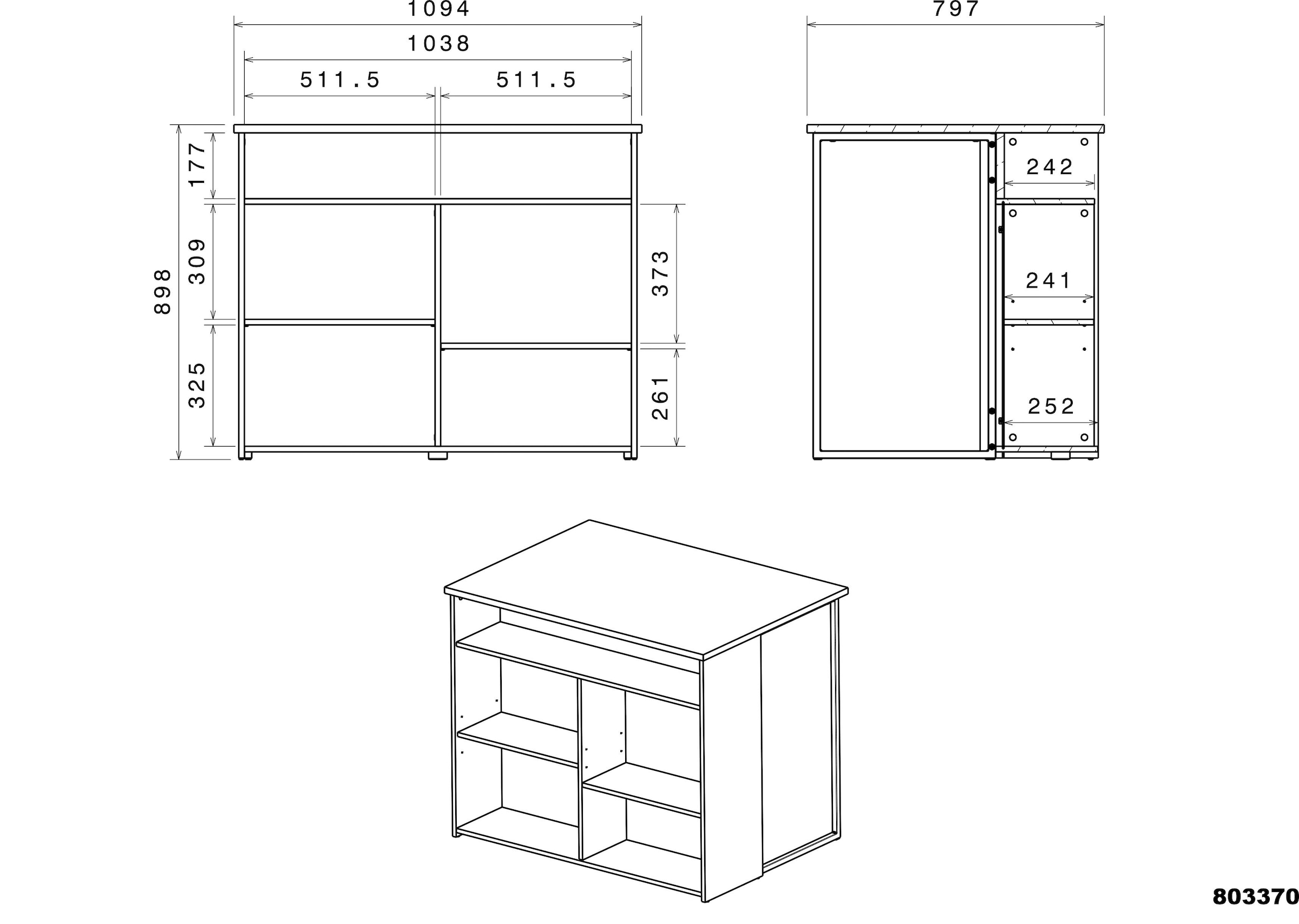 Parisot Schrank-Set »Fumay«, (Set, 2 St.), viel Stauraum, Kabeldurchlaß