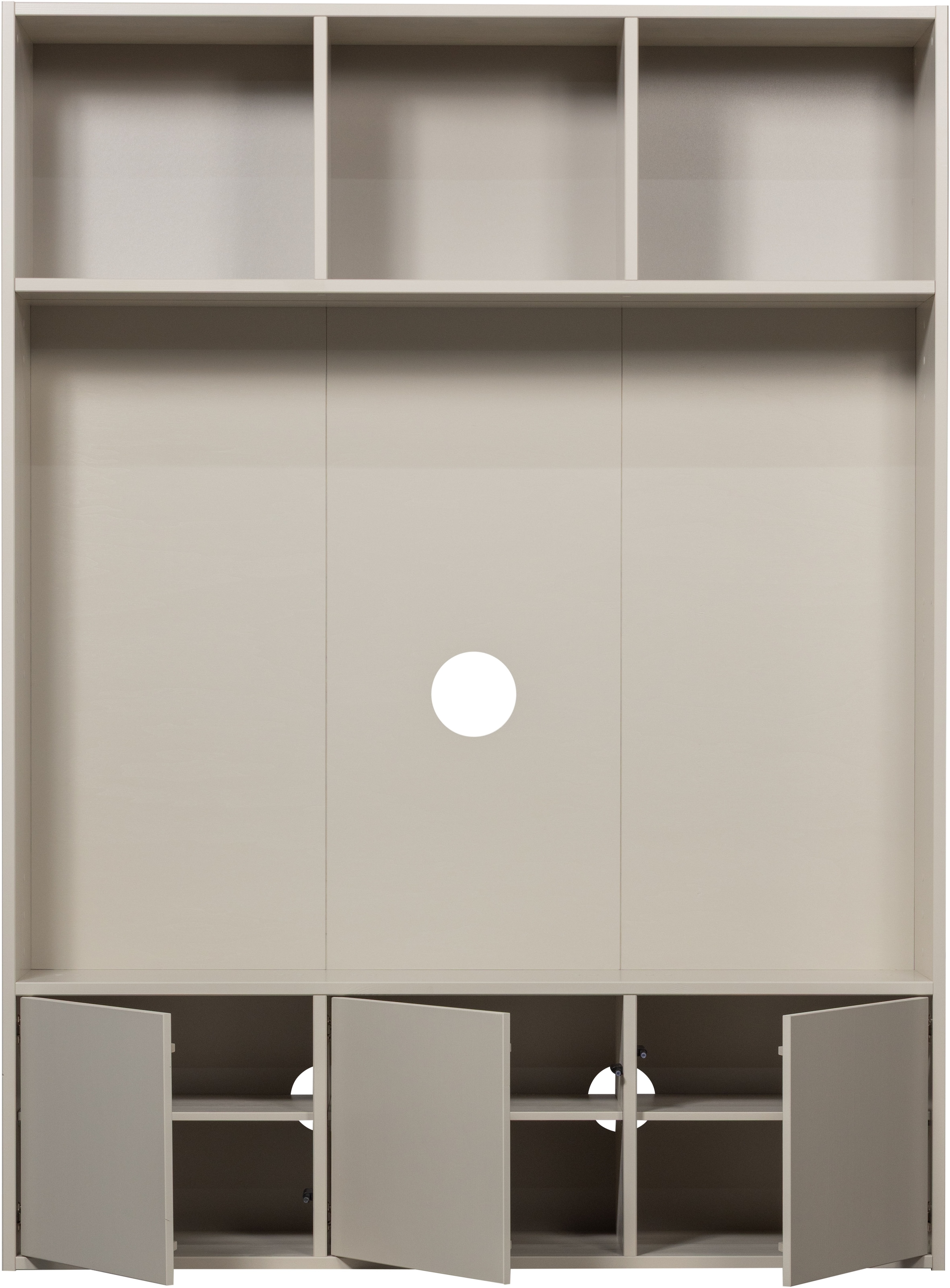 WOOOD Wohnwand »Meggy FSC®-Kiefernholz mit Druckmechanismus B 160 x D 40 x H 215 cm«