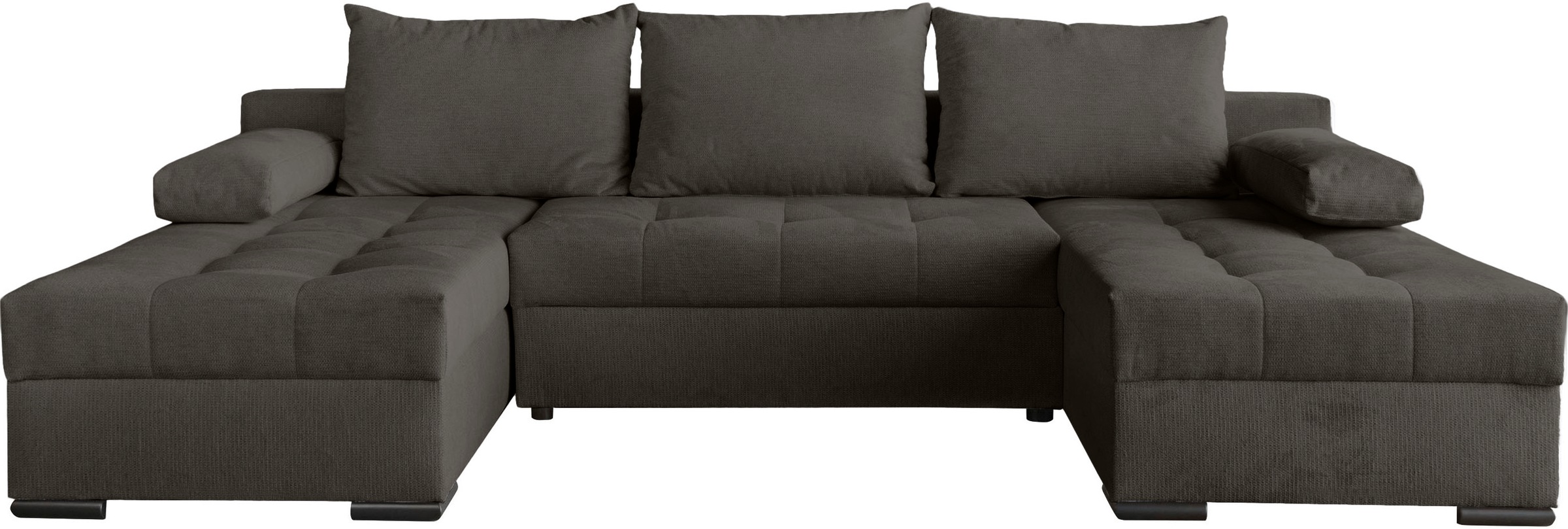 OTTO home Wohnlandschaft »Home System U-Form, von B: 269-352 cm wählbar, 6 Varianten zur Auswahl« mit Bettfunktion, Bettkasten & Zierkissen, Federkern