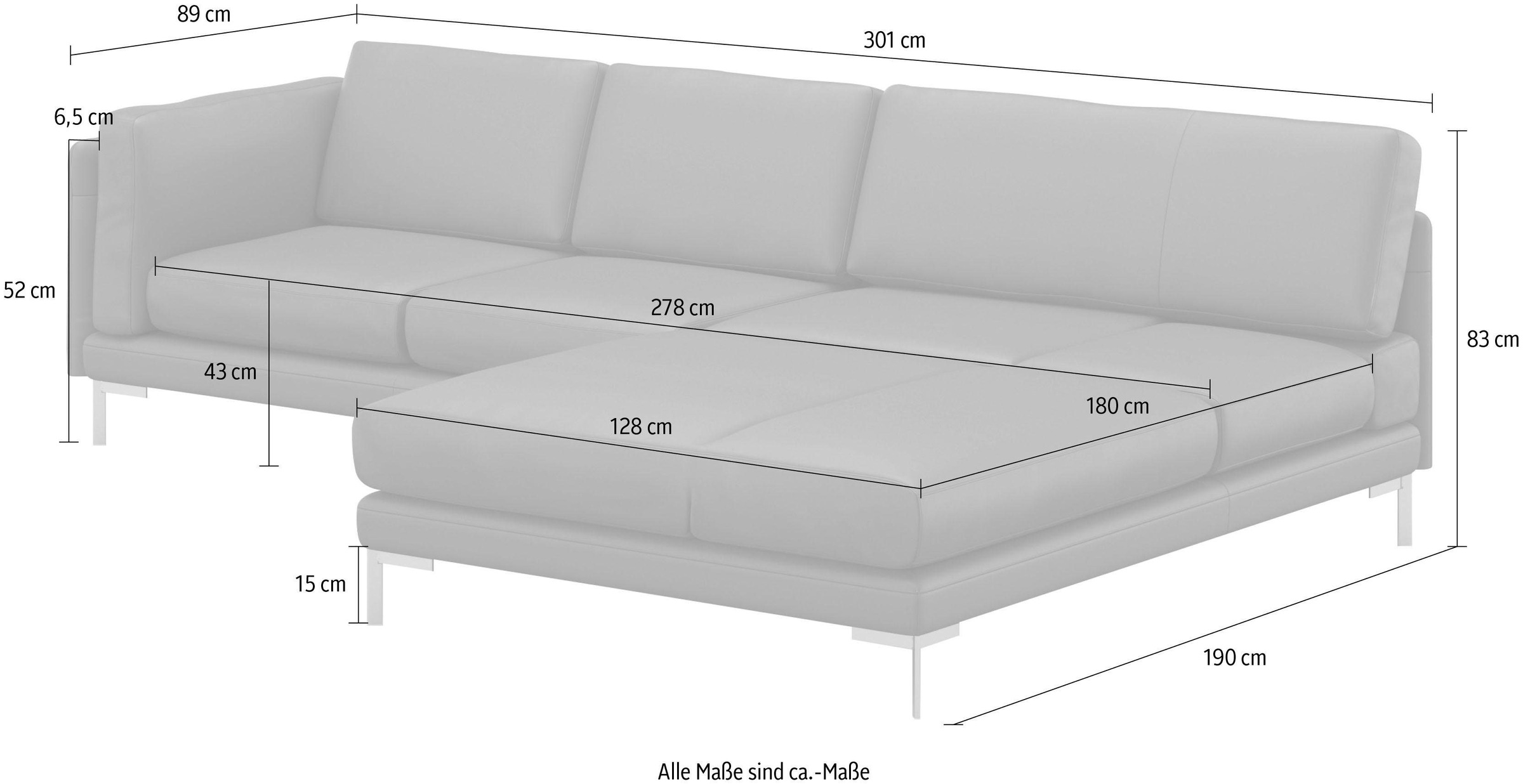 machalke® Ecksofa »vivien, L-Form«, mit diversen Armlehnenfunktionen