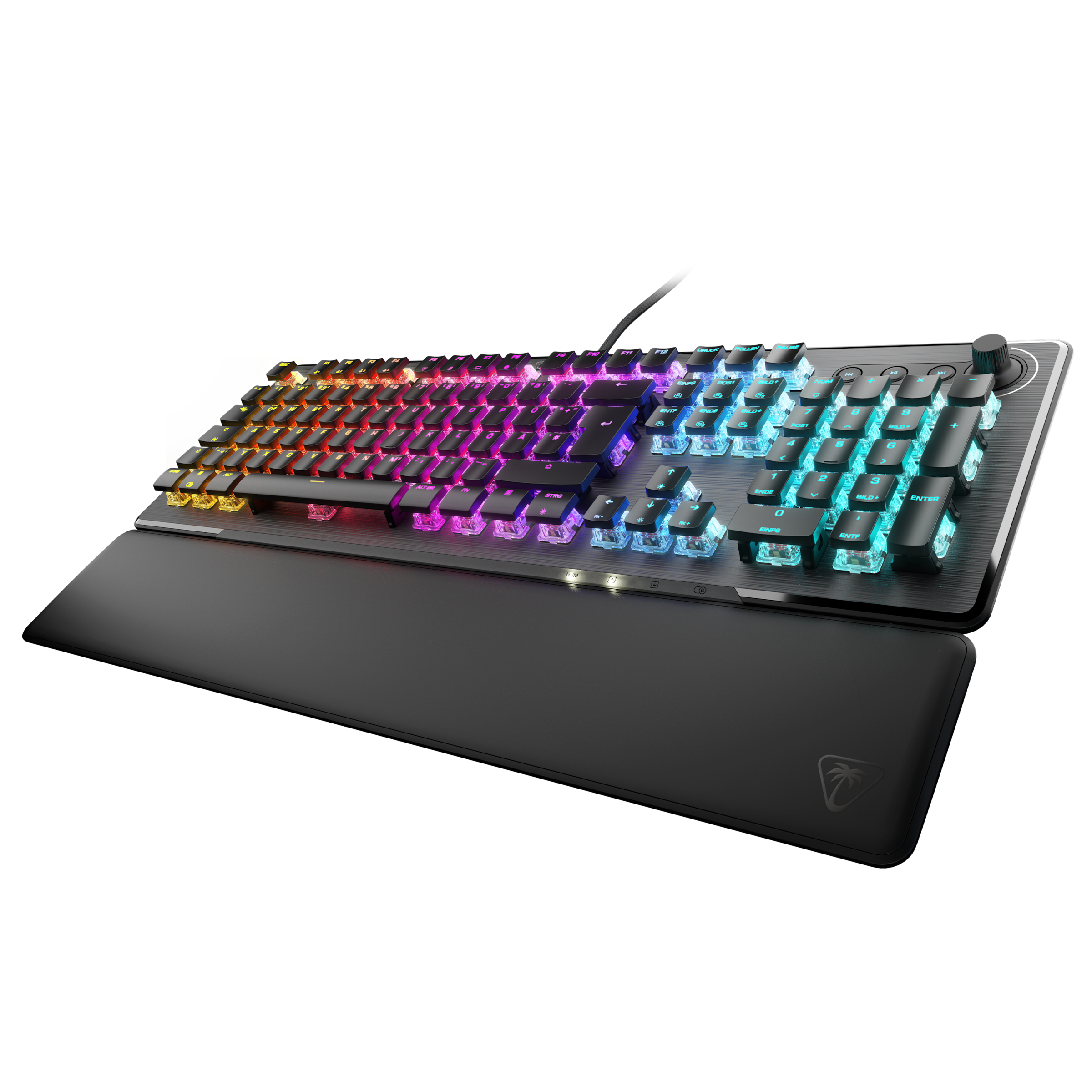 Turtle Beach Gaming-Tastatur »Vulcan II, Linear«, (Lautstärkeregler-Funktionstasten-Profil-Speicher-Ziffernblock-verstellbare Füße-Handgelenkauflage), Linear