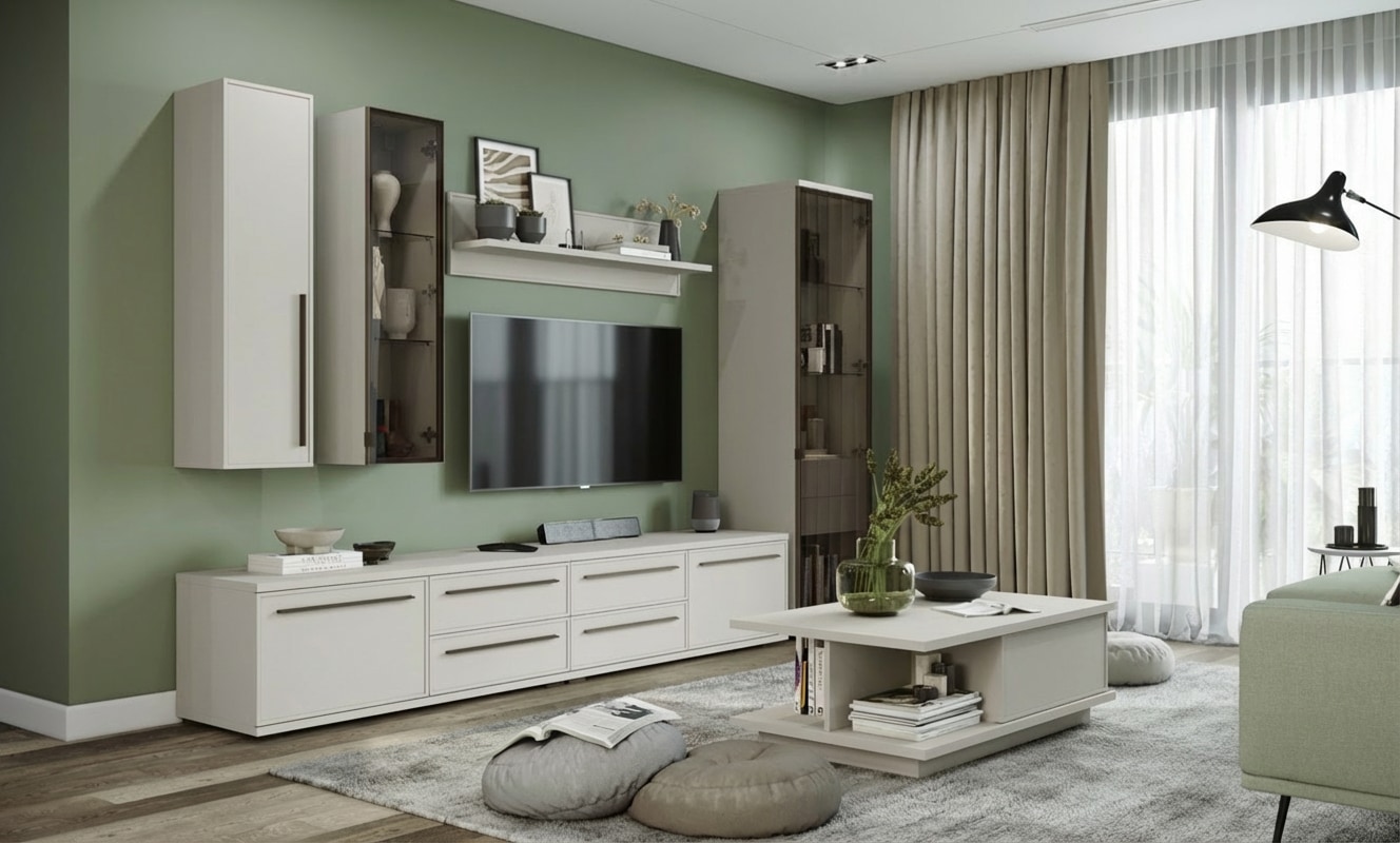 OTTO home Hängevitrine »Opera, Wandschrank, Schwebendes Design für modernen Wohnraum« UV lackiert, Soft Close Funktion, Wandmontiert