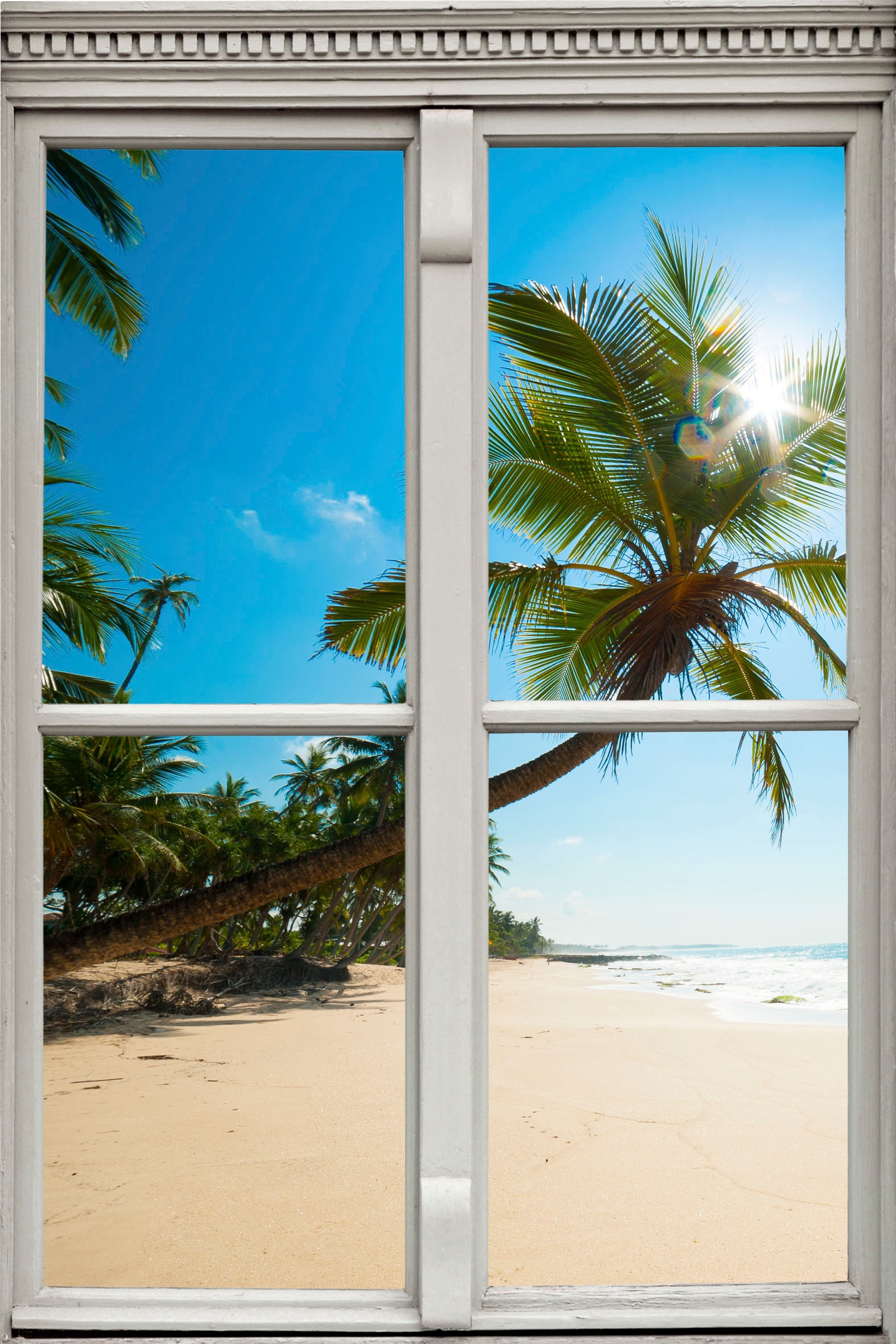 queence Wandsticker »Palmenstrand«, Wandbild, selbstklebend, Wanddeko