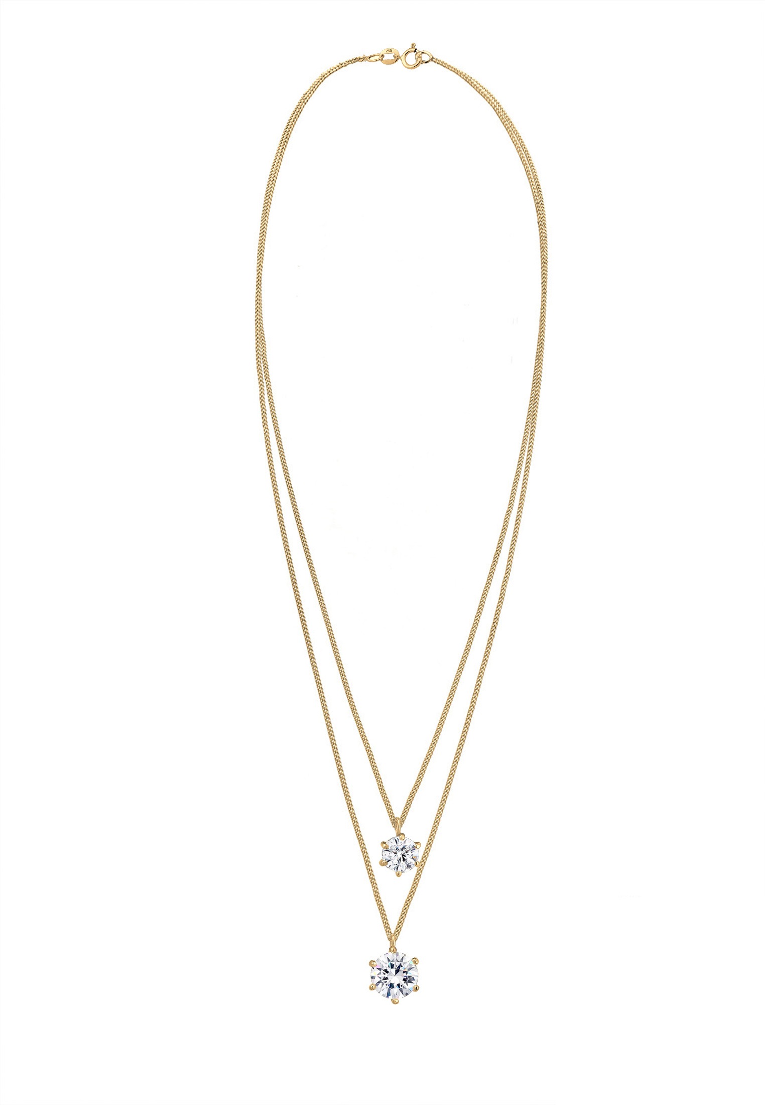 Elli Silberkette »Halskette Layer Rund 925 Silber, mit Kristallen von Swarovski®«