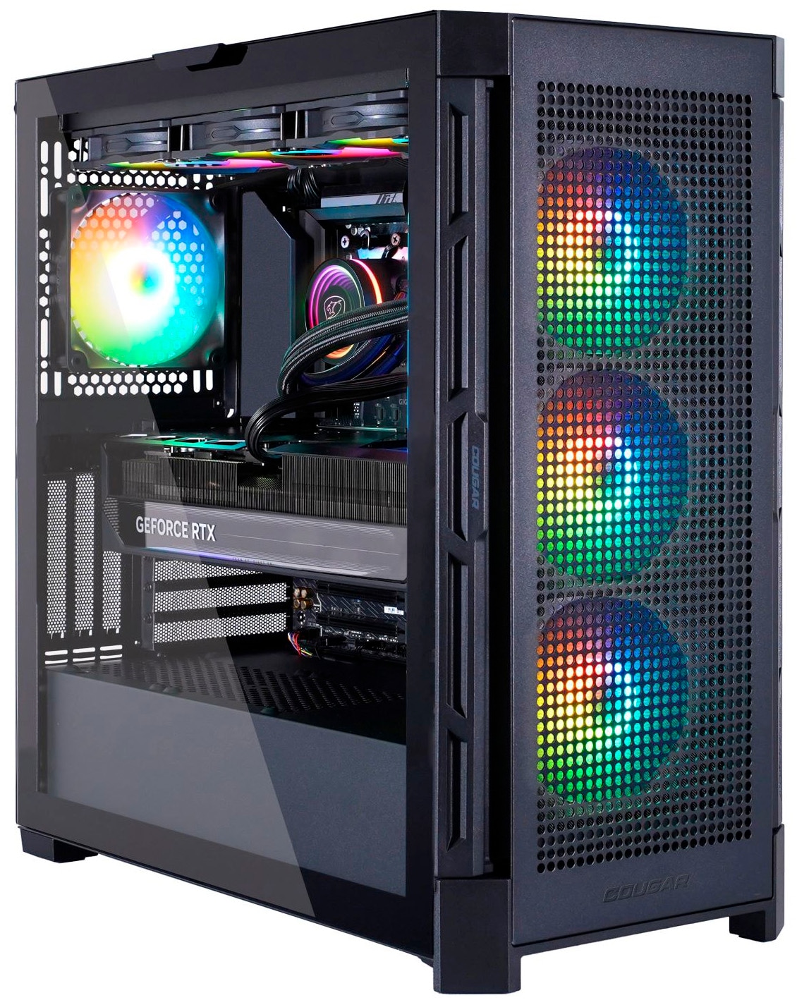 Cougar Gaming-PC-Komplettsystem »MegaDeal DUOFACE PRO BK 2849 AMD Ryzen 7 9700X 32GB DDR5 1TB SSD« 34 ″ AMD Ryzen 7 GeForce RTX? 5070Ti 32 GB RAM 1.000 GB SSD Windows 11, DDR5 RAM + MSI MAG 342CQR E2 Curved Monitor 86cm (34")
