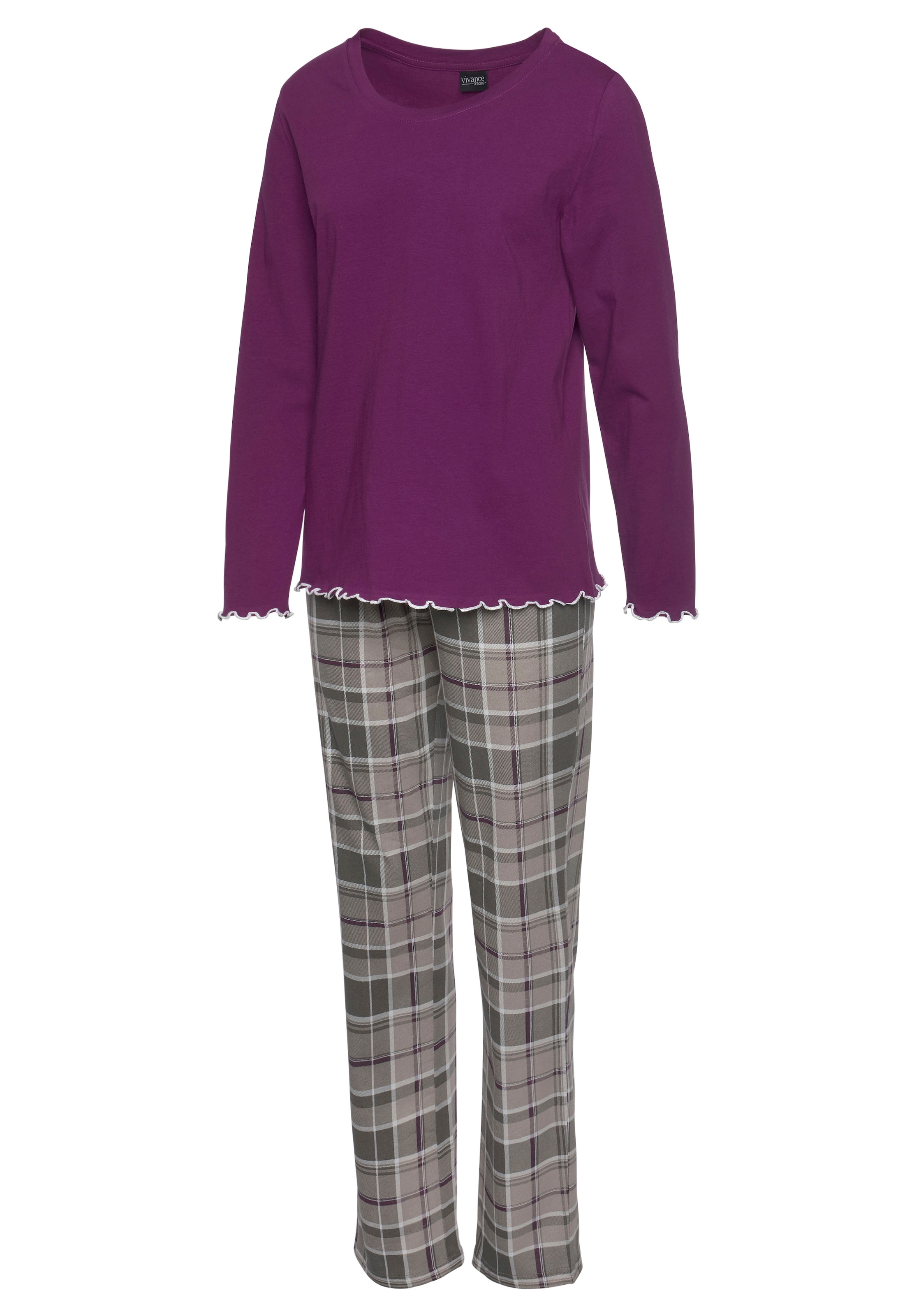 LASCANA Pyjama, (2 tlg., 1 Stück), mit Karomuster kaufen bei OTTO