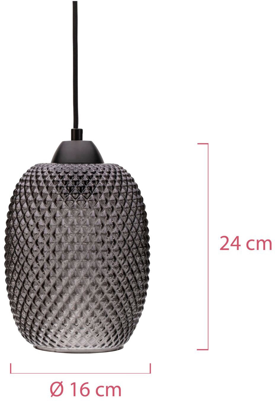 Pauleen Pendelleuchte »Gleaming Glamour«, 1 flammig, Leuchtmittel E27 | ohne Leuchtmittel, E27