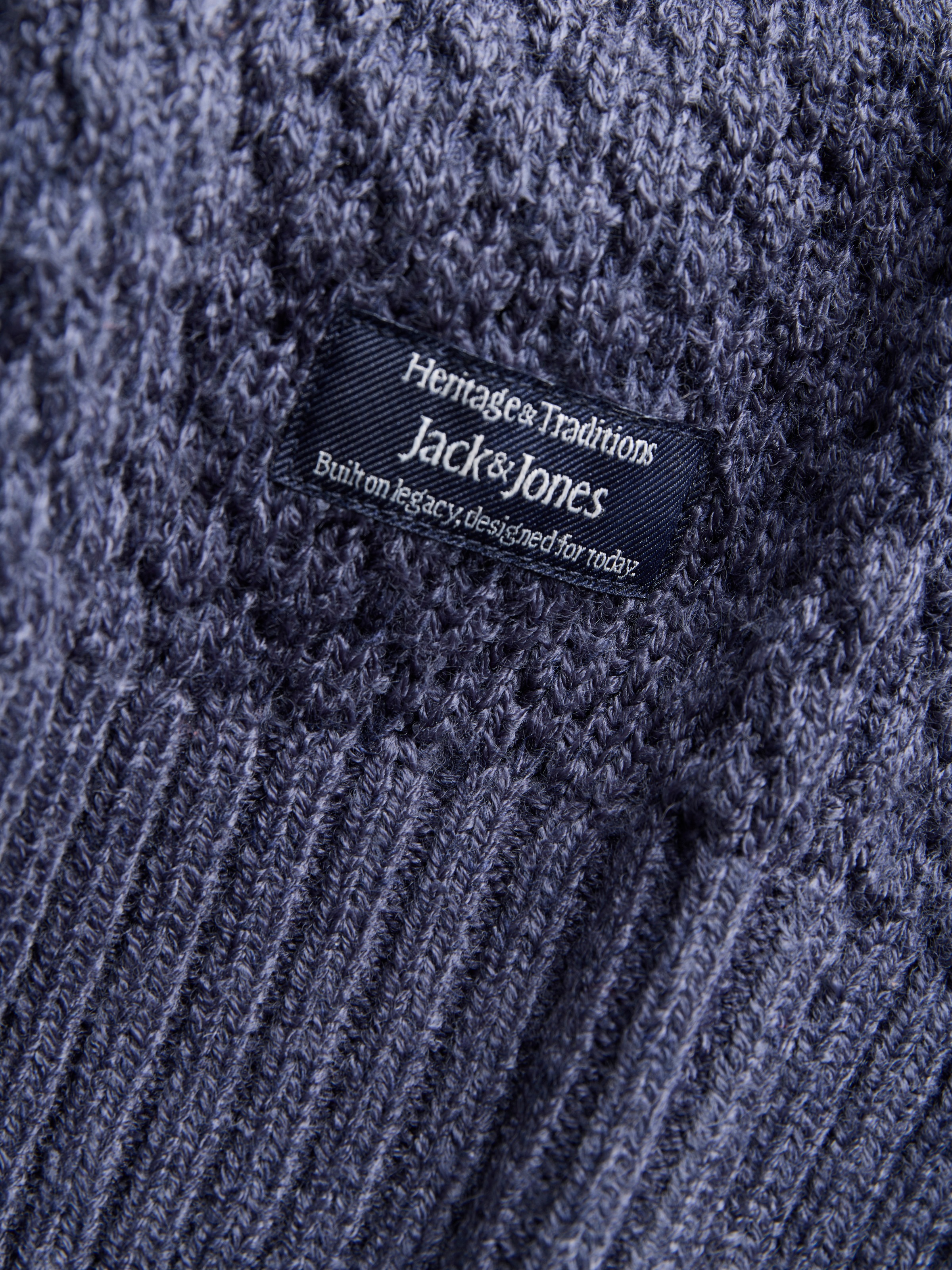 Jack & Jones Rundhalspullover »JJBLAKE KNIT CREW NECK SN« Materialmix, relaxed fit