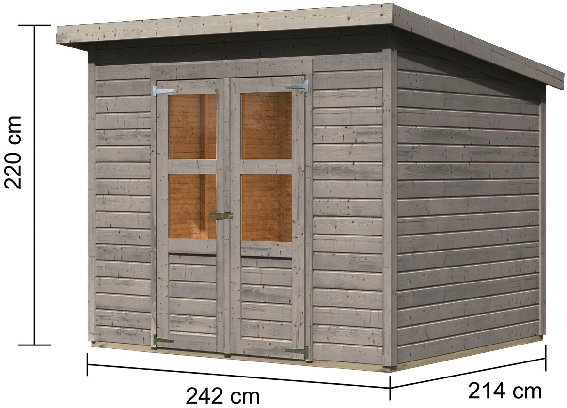 Karibu Gartenhaus »»Merseburg 5« vorvergraut« aus Fichtenholz, farbig lasiert