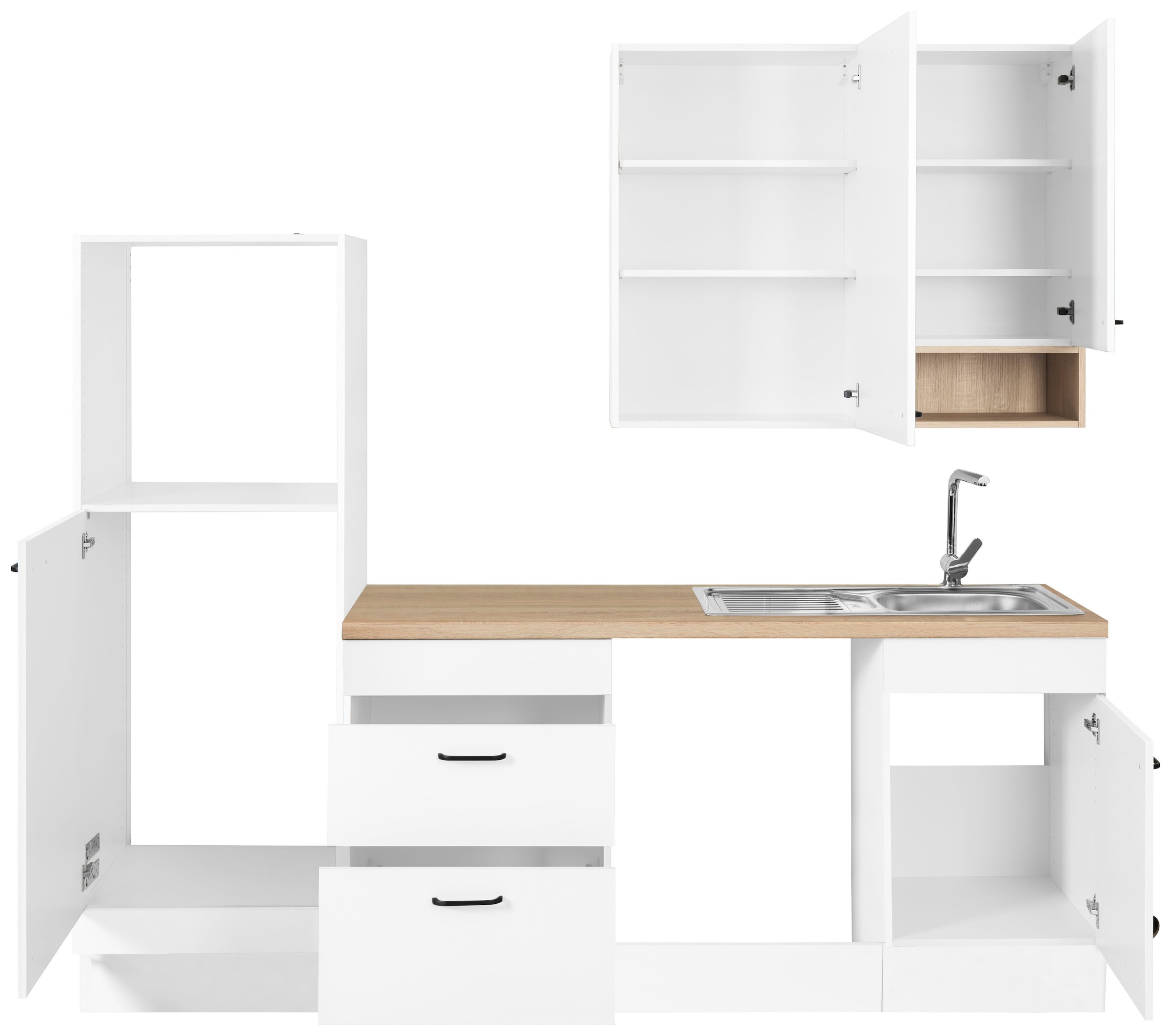 OPTIFIT Küchenzeile »Elga«, Premium-Küche, Soft-Close-Funktion, großen Vollauszügen, Breite 230 cm