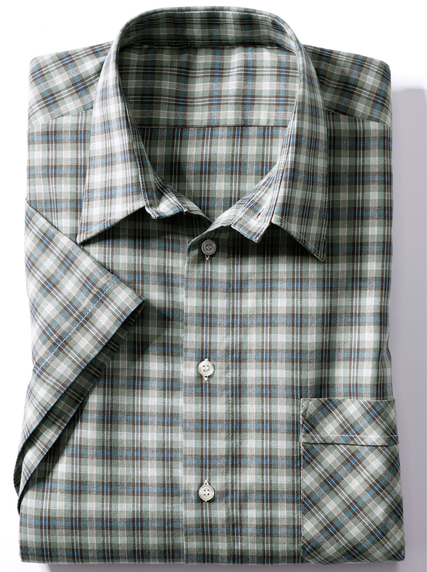 Catamaran Herren Kurzarmhemd in grün, Größe 45/46