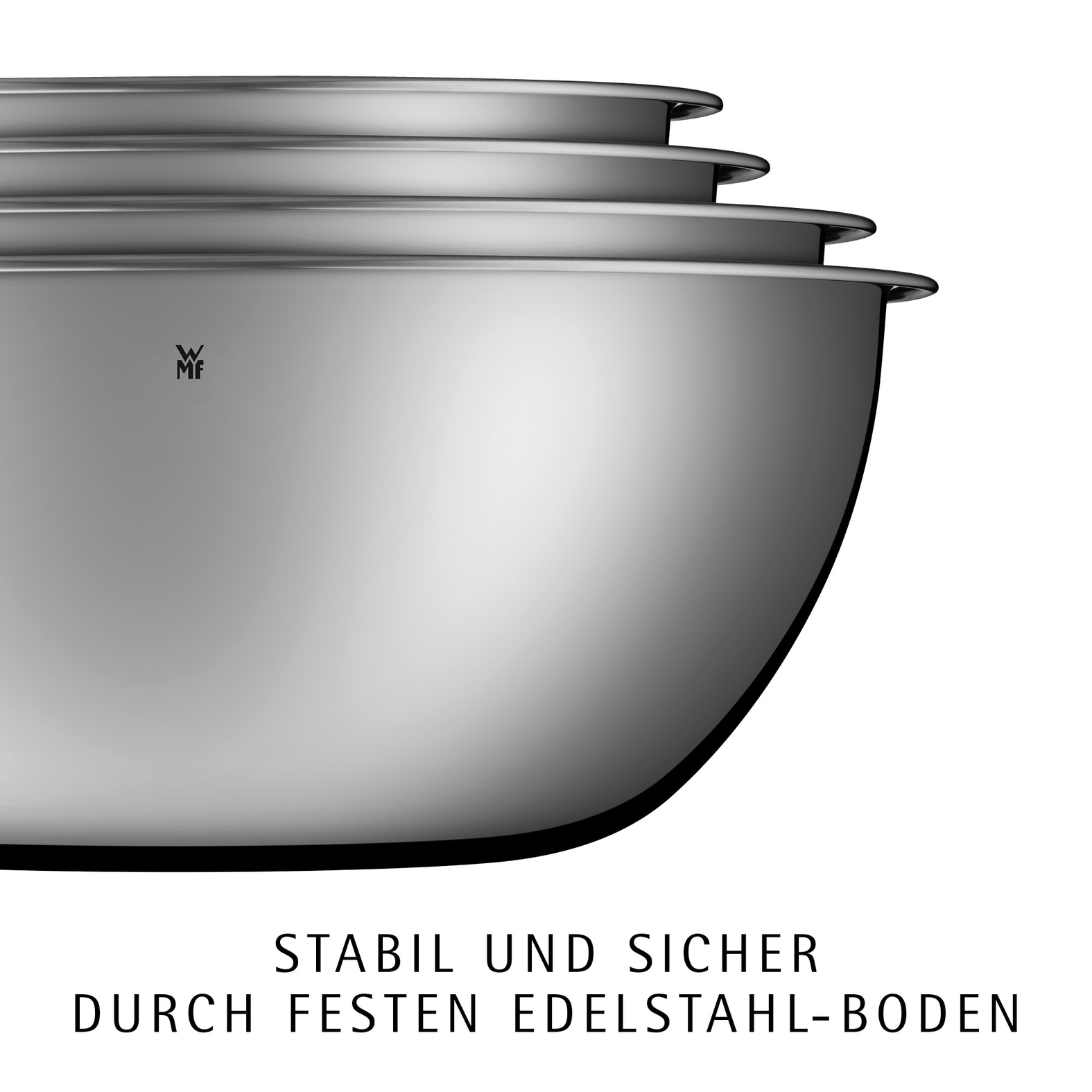 WMF Schüssel »Set Gourmet (Ø 16/18/22/24 cm), 360° Schüttrand, tropffreies Ausgießen« 4 Stk. aus Edelstahl vielseitig, stapelbar, platzsparende Aufbewahrung