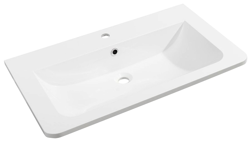 FACKELMANN Waschbecken »Luxor«, Gussmarmorbecken, kombinierbar mit Waschenbeckenbeleuchtung (Conura Light)
