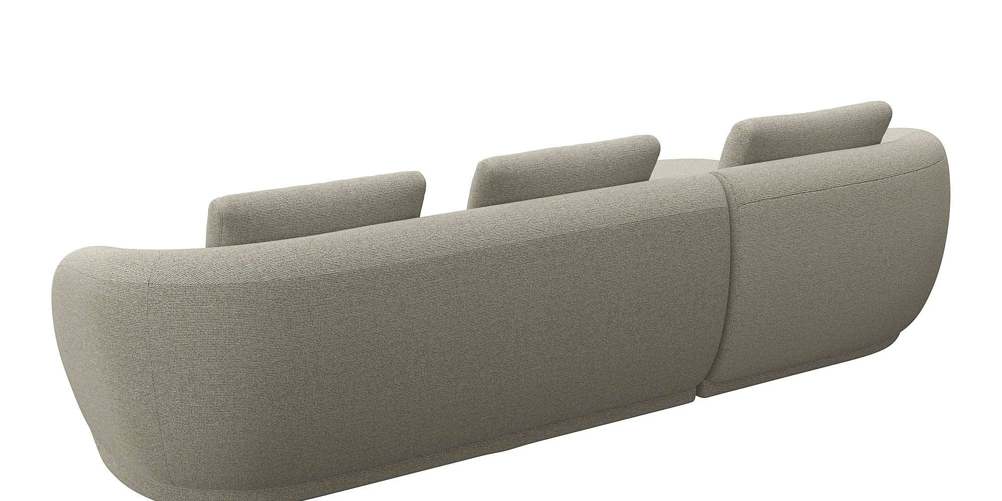 FLEXLUX Wohnlandschaft »Torino, rund, L-Form, Sofa-Ecke mit Recamiere, Longchair-Sofa« Modernes, organisches Sofa-Design, Kaltschaum, Wellenunterfederung