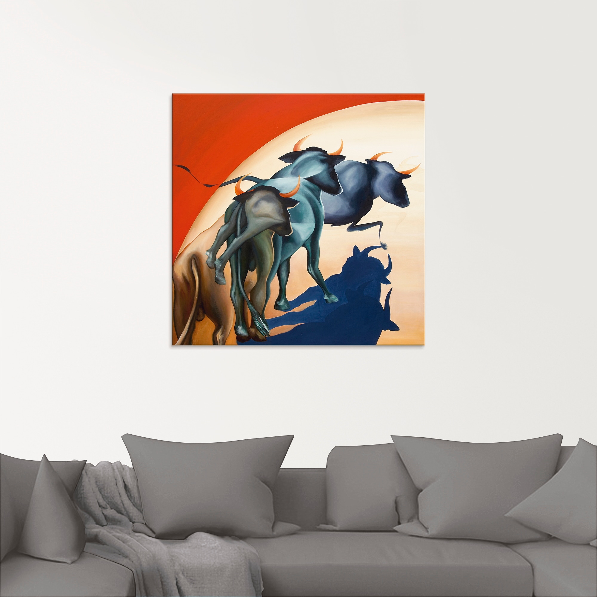Artland Glasbild »Stiere«, Wildtiere, (1 St.), in verschiedenen Größen