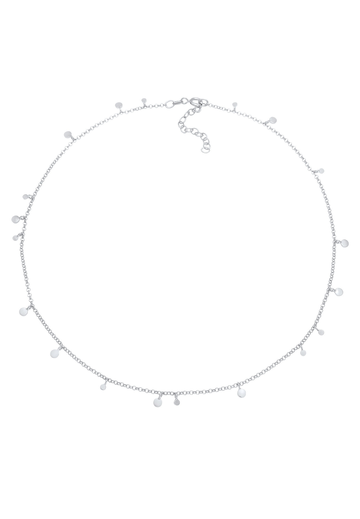 Elli Choker »Halskette Choker Plättchen Coin Geo Rund 925 Silber«