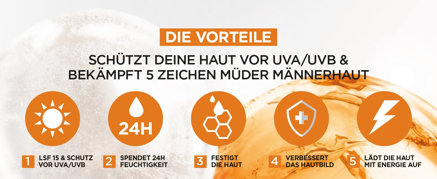 L'ORÉAL PARIS MEN EXPERT Gesichtsgel »Hydra Energy 24H Pflege LSF15«, mit Lichtschutzfaktor