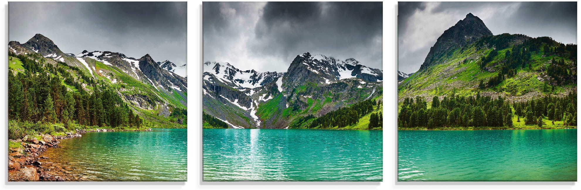 Artland Glasbild »Bergsee«, Berge, (3 St.)