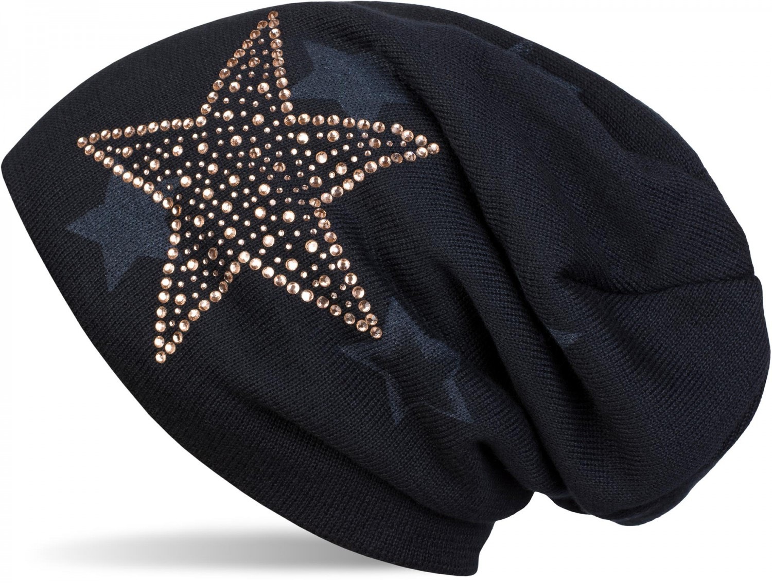 styleBREAKER Strickmütze »Feinstrick Beanie mit Strass Stern« 1 Stk.