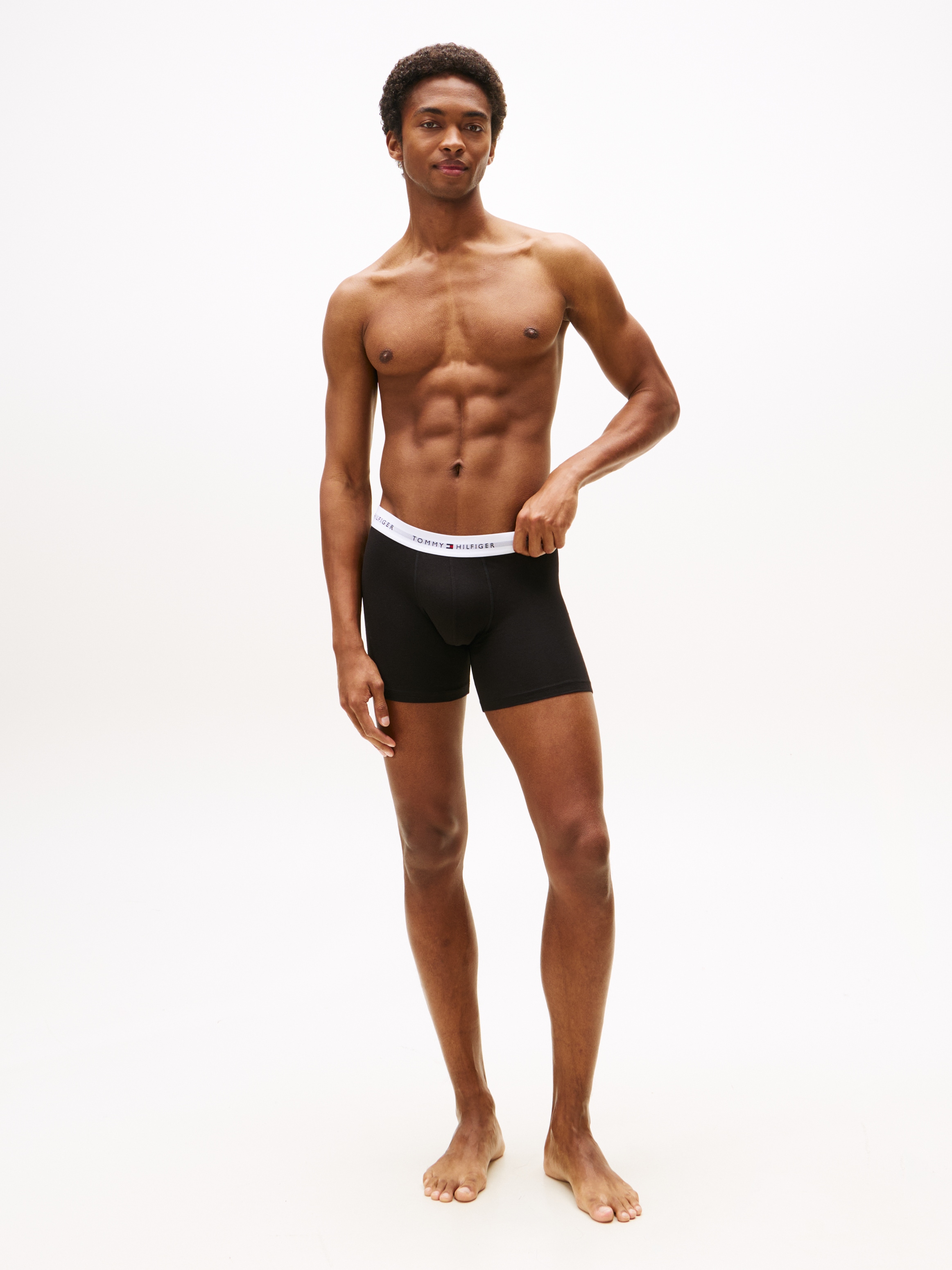 Tommy Hilfiger Underwear Boxer »3P BOXER BRIEF«, (Packung, 3 St., 3er-Pack), mit längerem Bein und Tommy Hilfiger Logo-Elastikbund
