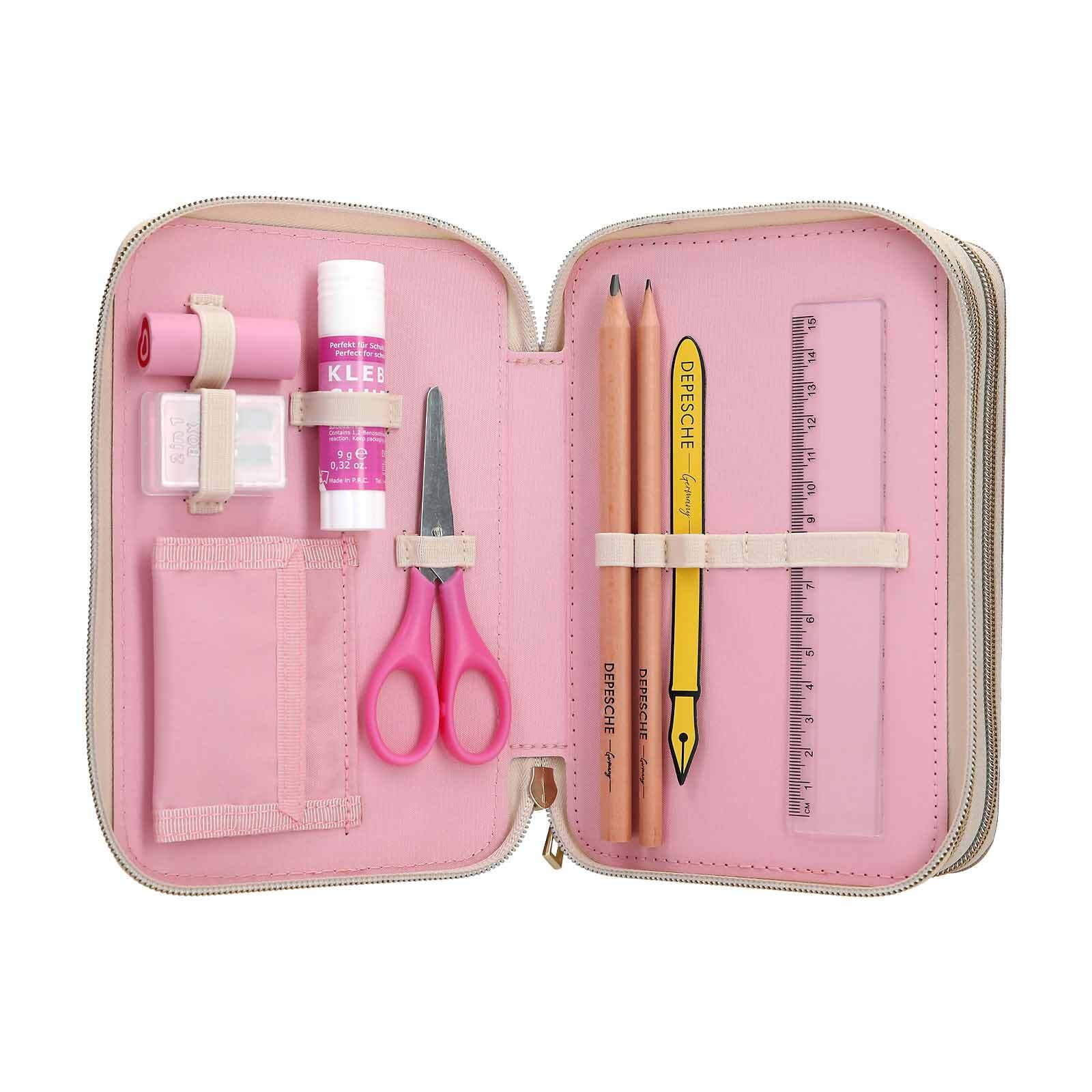 Depesche Buntstift »3-Fach Federtasche CLASSIC inkl. Stifte Miss Melody 7,5 x 13 x 20 cm rosa«