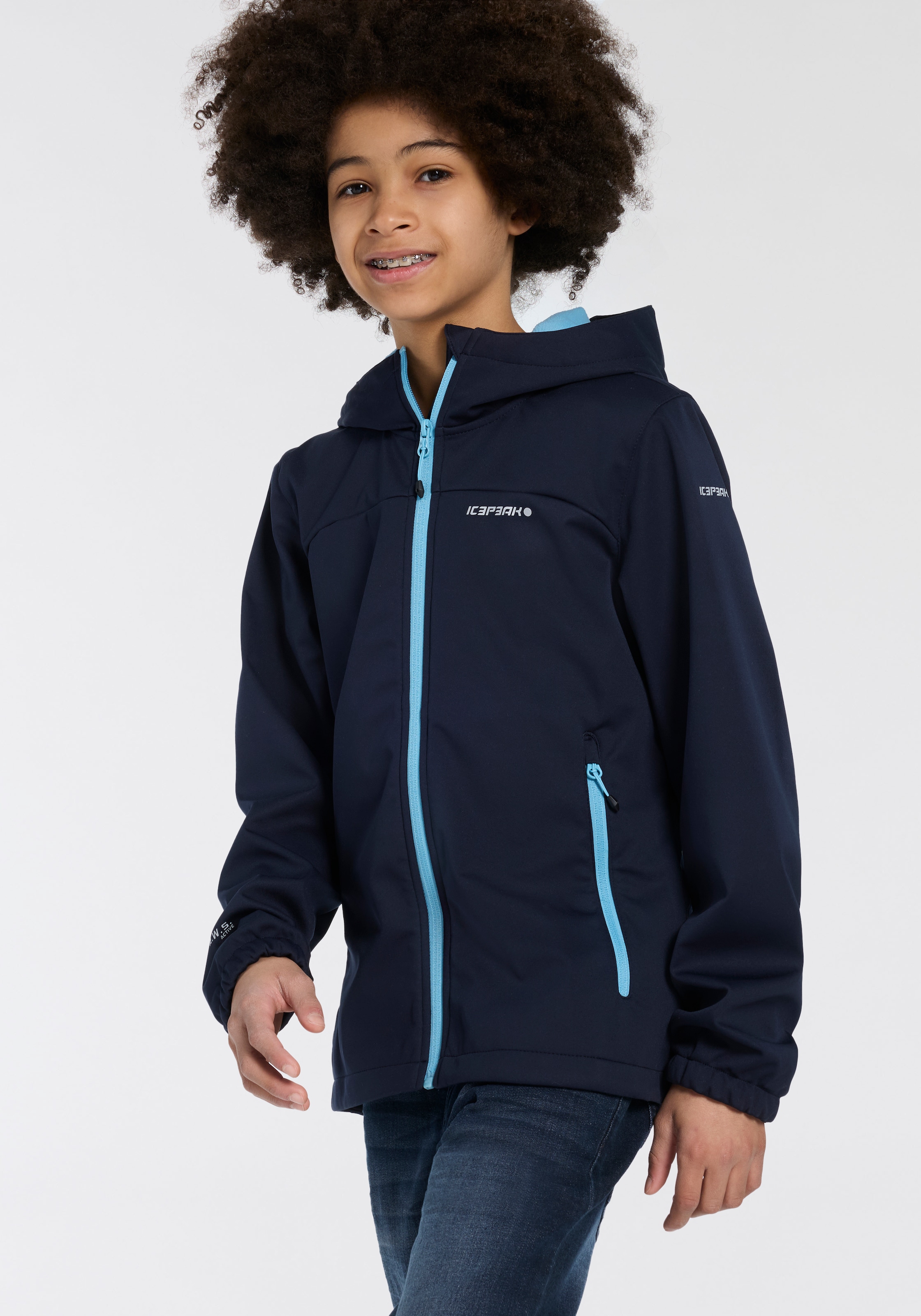 Icepeak Softshelljacke »KULM JR« 1 Stk. tlg. mit Kapuze für Kinder und Jugendliche, mit Kapuze, mit Fleece-Futter