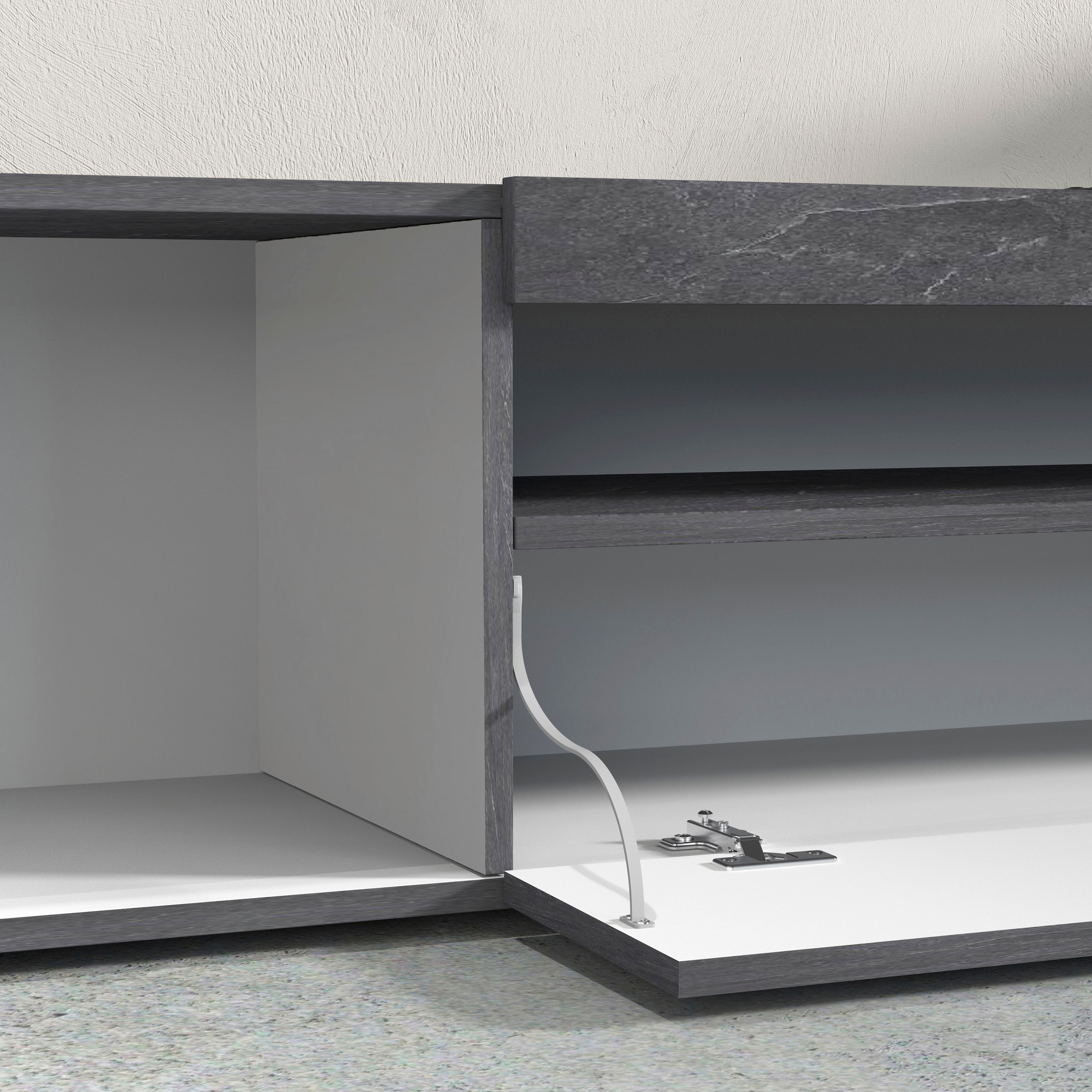 OTTO home Wohnwand »Wohnwand New Egypt, Anbauwand, Medienwand, Wohnzimmerwand« Weiß in Hochglanz, alle anderen Farben in matter Ausführung., 4 Stk. tlg.