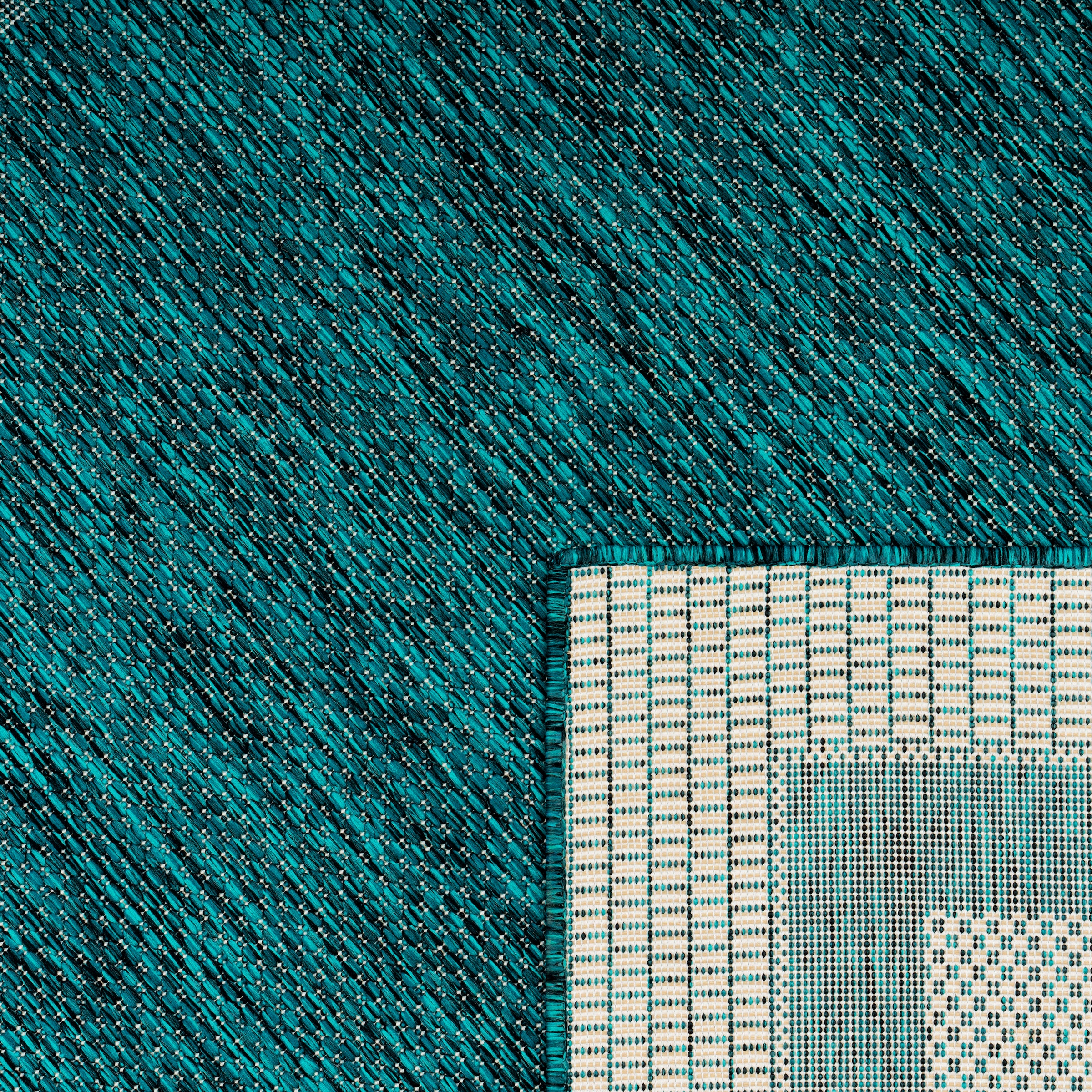 Paco Home Teppich »Roma 272«, rechteckig, 4 mm Höhe, Flachgewebe, meliert, mit dezenter Bordüre, In- und Outdoor geeignet