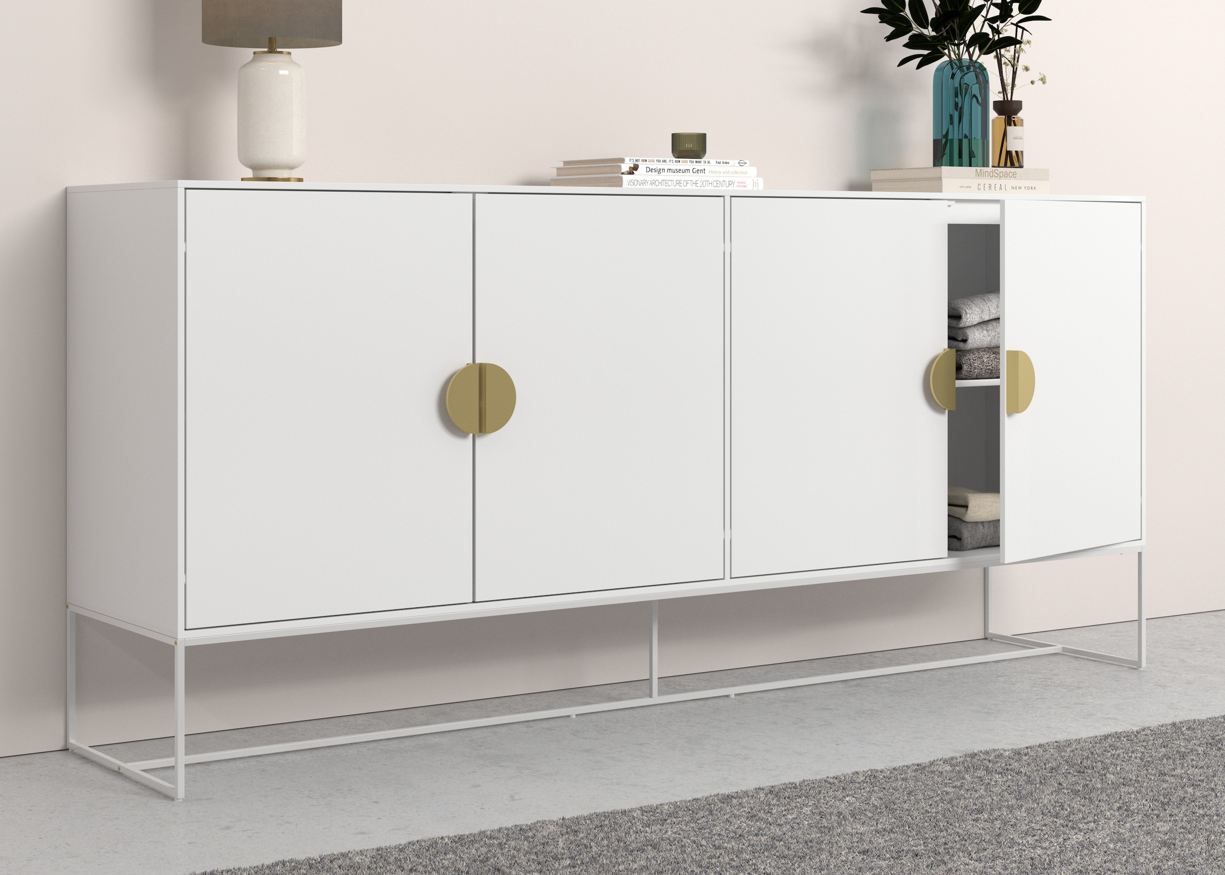 Sideboard »Abito«, Kommode mit Drehtüren, 2 Einlegeböden, Breite 180 cm