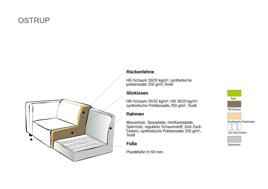 Home affaire Ecksofa »OSTRUP Rundsofa, L-Form, Naturtöne, Boucle oder Chenille« Breite 273 cm, organische Form mit sanften Rundungen