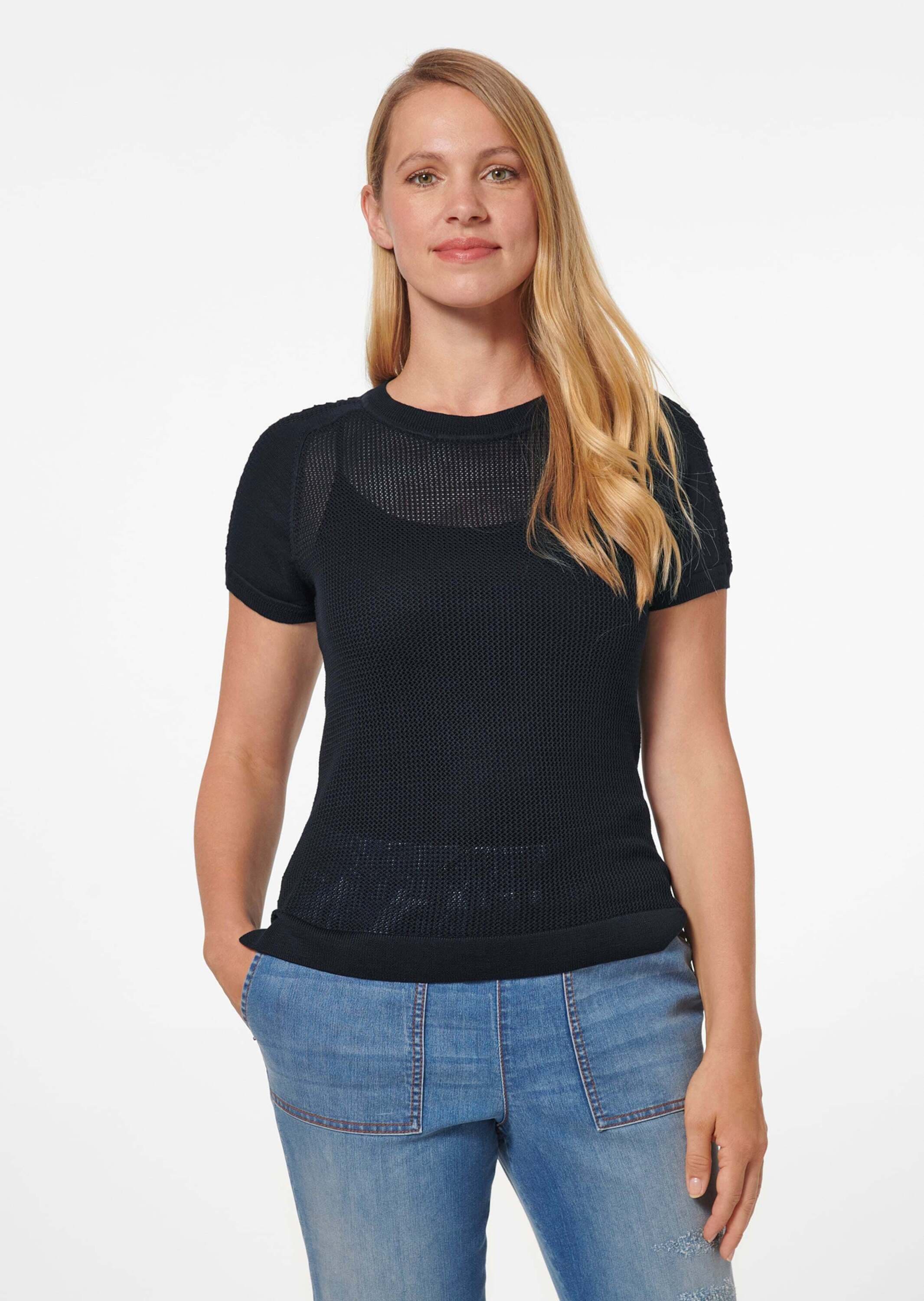 MADELEINE Longpullover »Pullover Netzpullover aus Supima-Baumwolle«