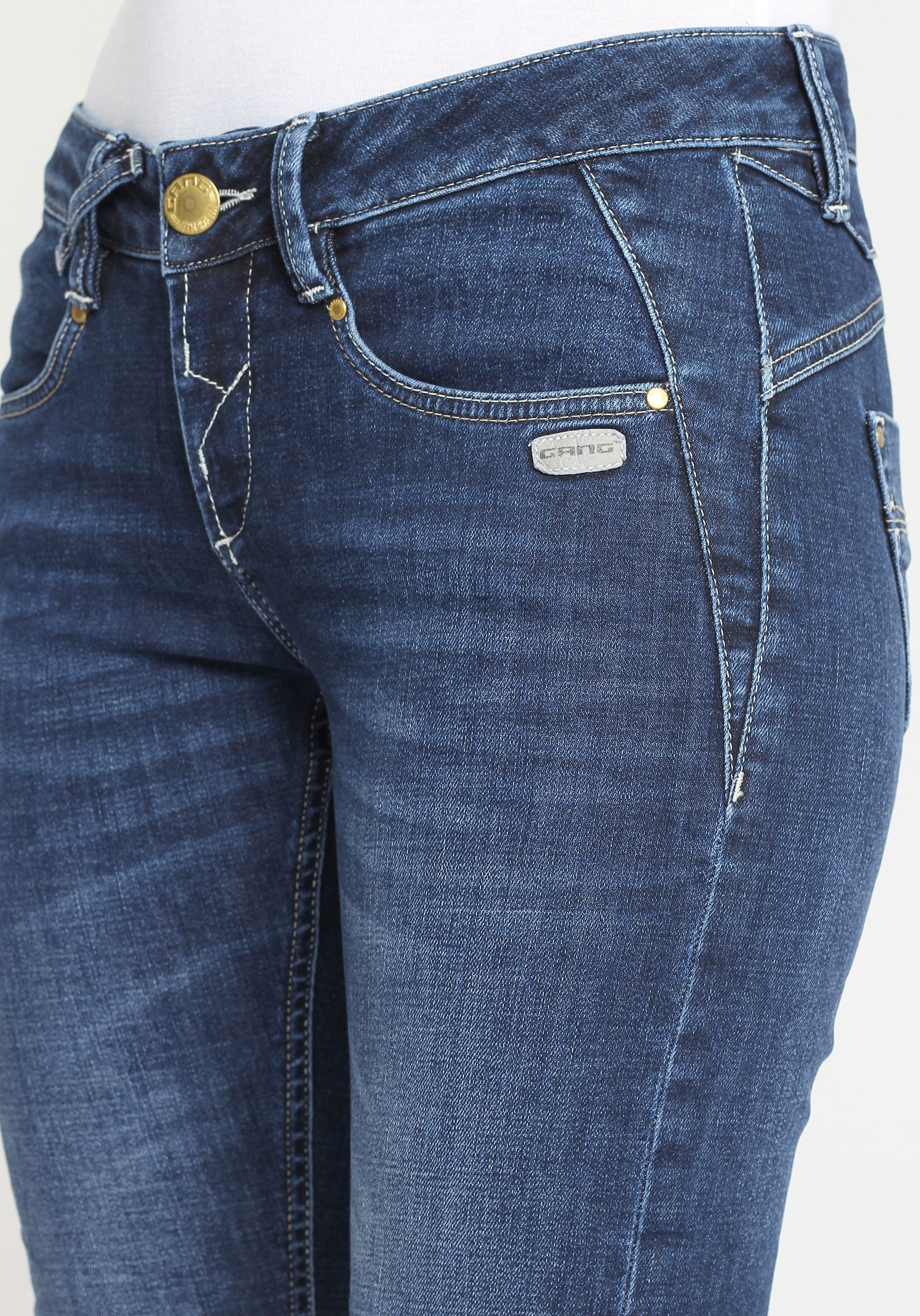 GANG Skinny-fit-Jeans »94NELE«, mit Rundpasse und seitlichen  Dreieckseinsätzen f. e. tolle Silhouette online bei OTTO | Stretchjeans
