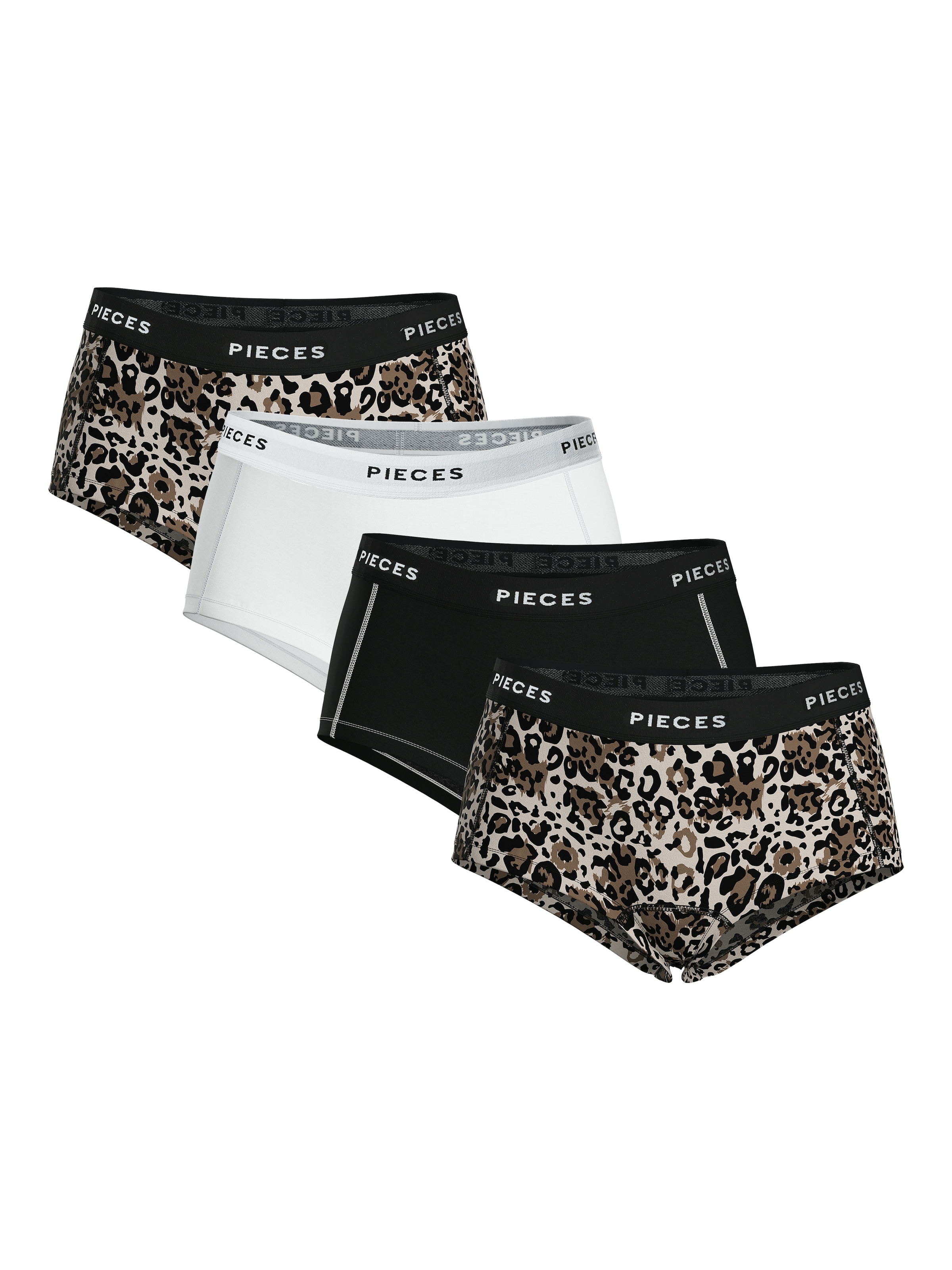 pieces Hipster »PCLOGO LADY 4 PACK AOP/SOLID NOOS BC«, (Packung, 4 St.)