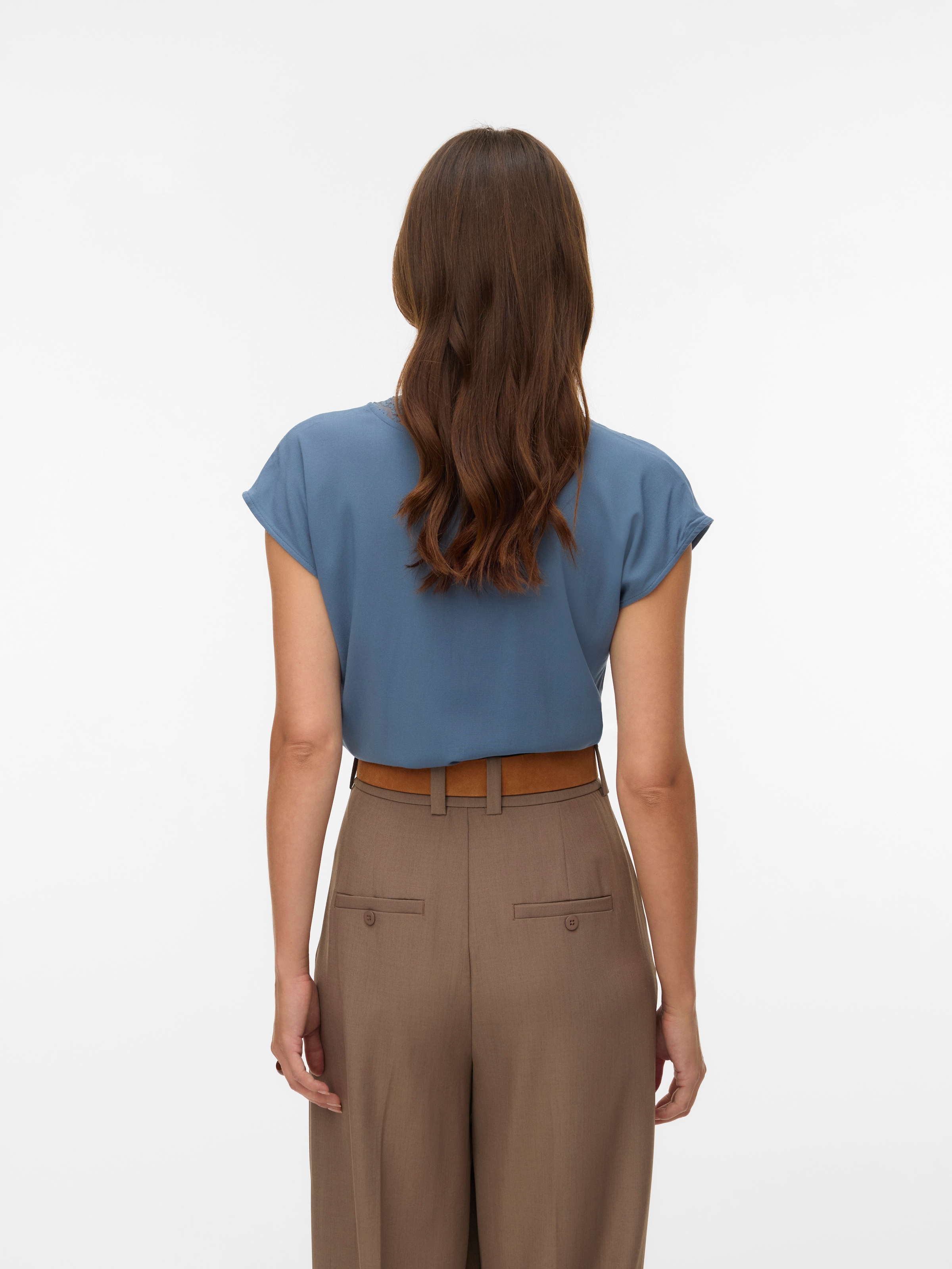 Vero Moda Blusentop »VMBELLA SL LACE TOP WVN GA NOOS« Viskosemischung