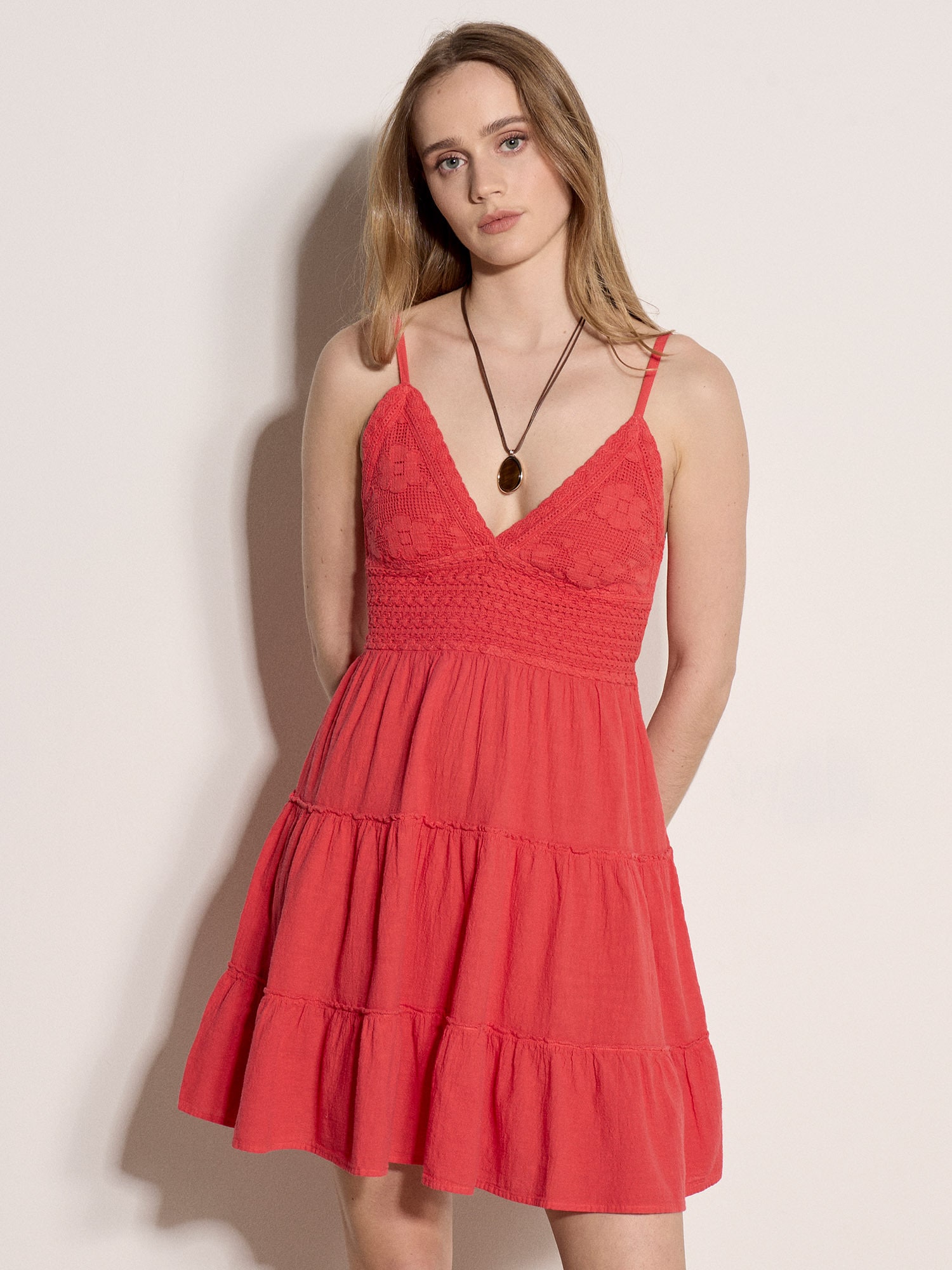 Apricot Minikleid »Stufen-Mini-Kleid« mit Häkelspitze