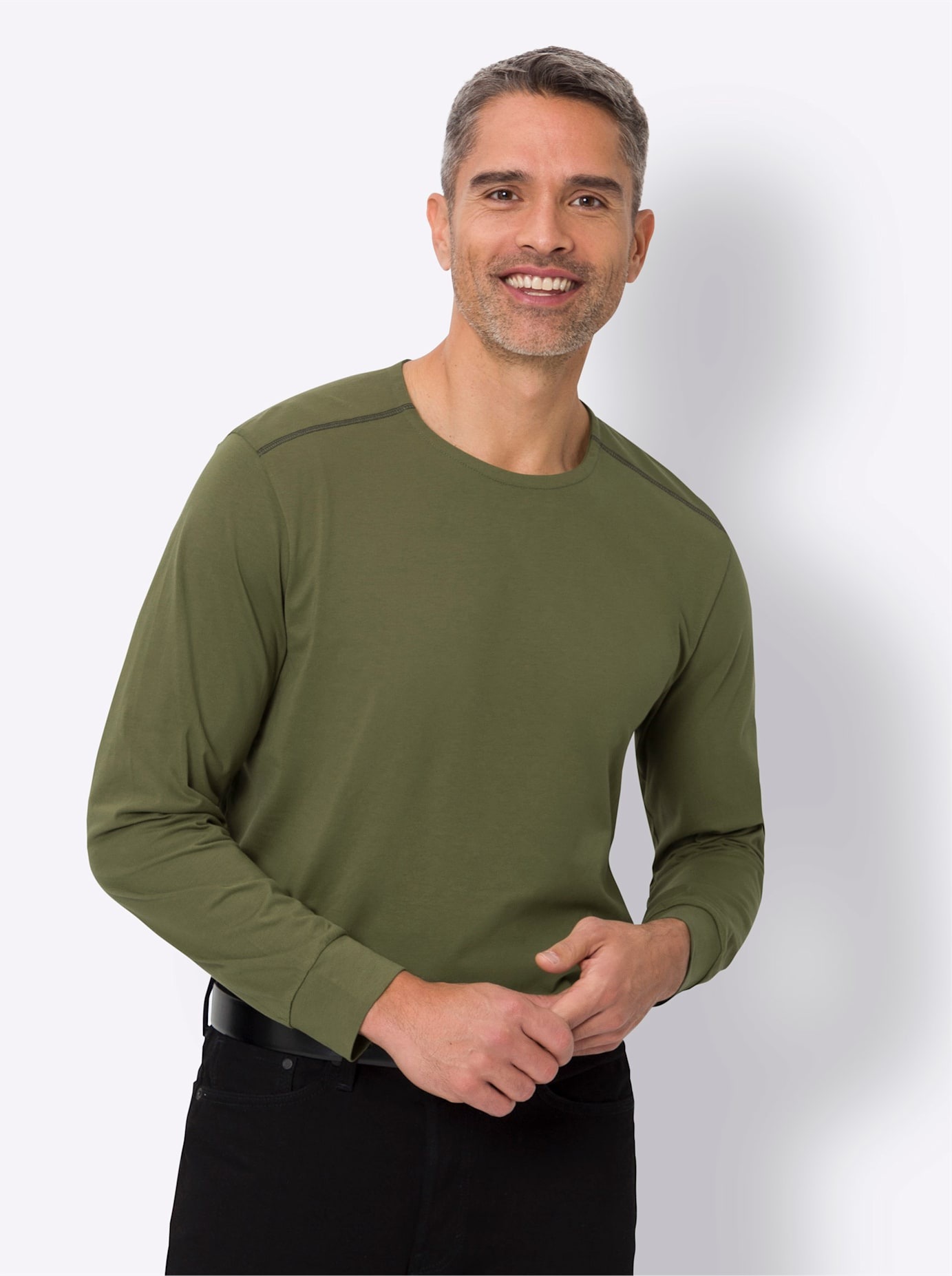Classic Rundhalsshirt »Langarm-Shirt«, (1 tlg.)