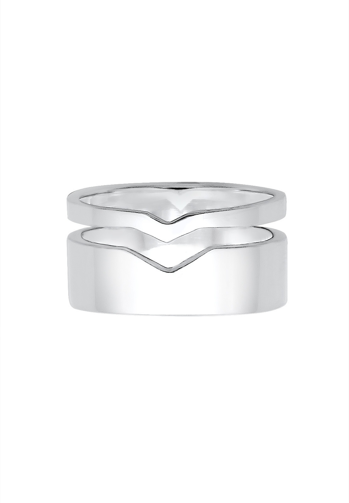 Elli Silberring »Ring Bandring Breit Geo Design 925 Sterling Silber«